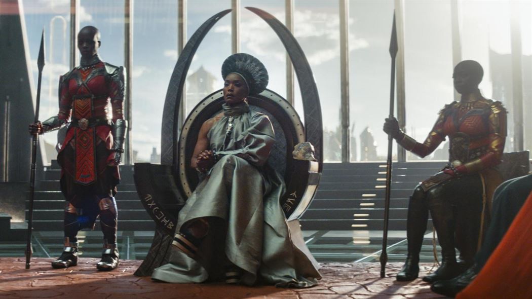 Queen Ramonda (Angela Basset) takes charge of Wakanda. 
Photo courtesy of Marvel Studios