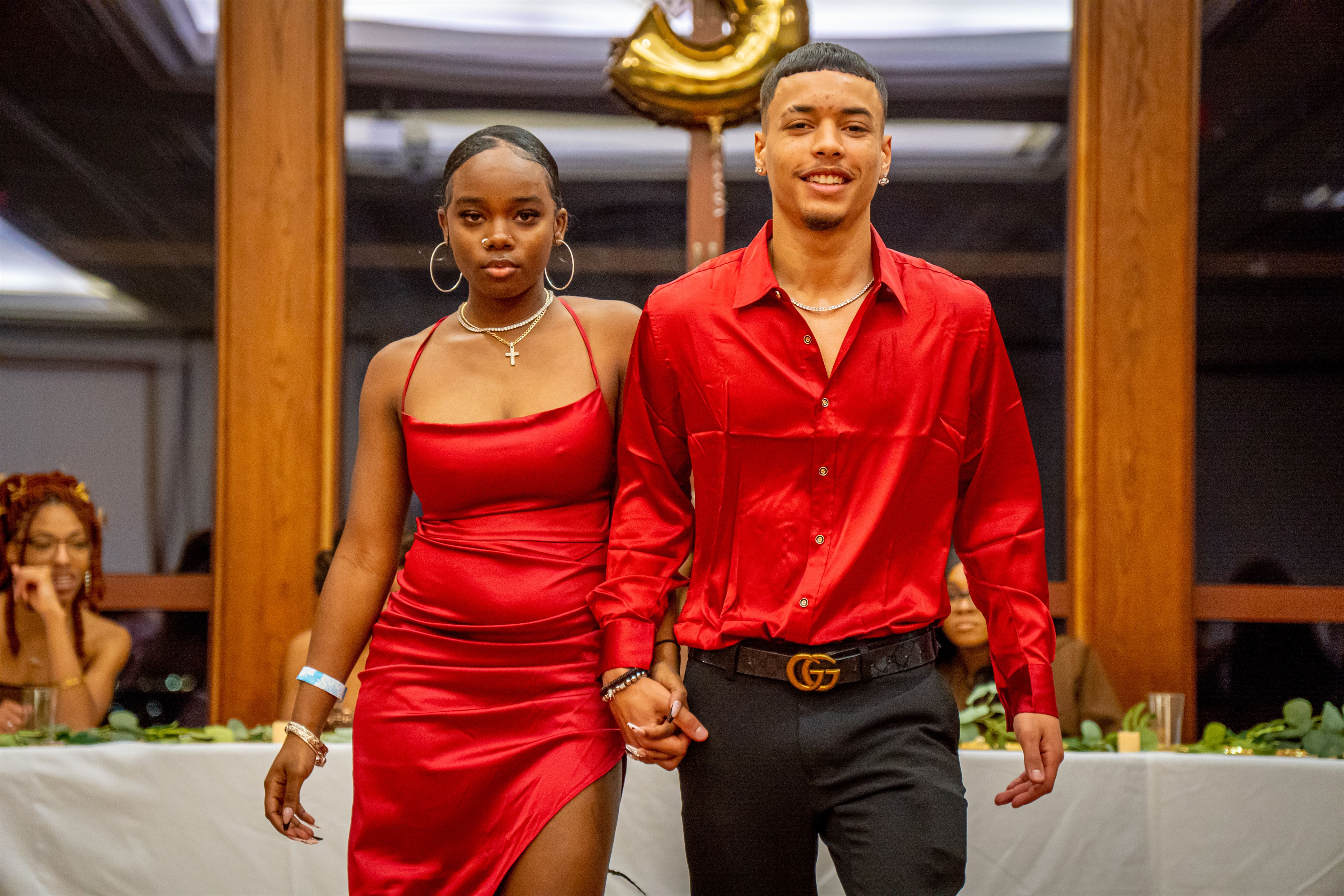 A couple competes in the best-dressed competition at the Harvest Ball. 
Lynise Olivacce | The Montclarion