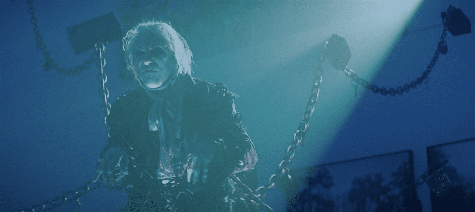 Infamous visuals in “A Christmas Carol” are brought back in this adaptation, including a scene of Jacob Marley in all his ghost glory. Photo courtesy of Apple Studios