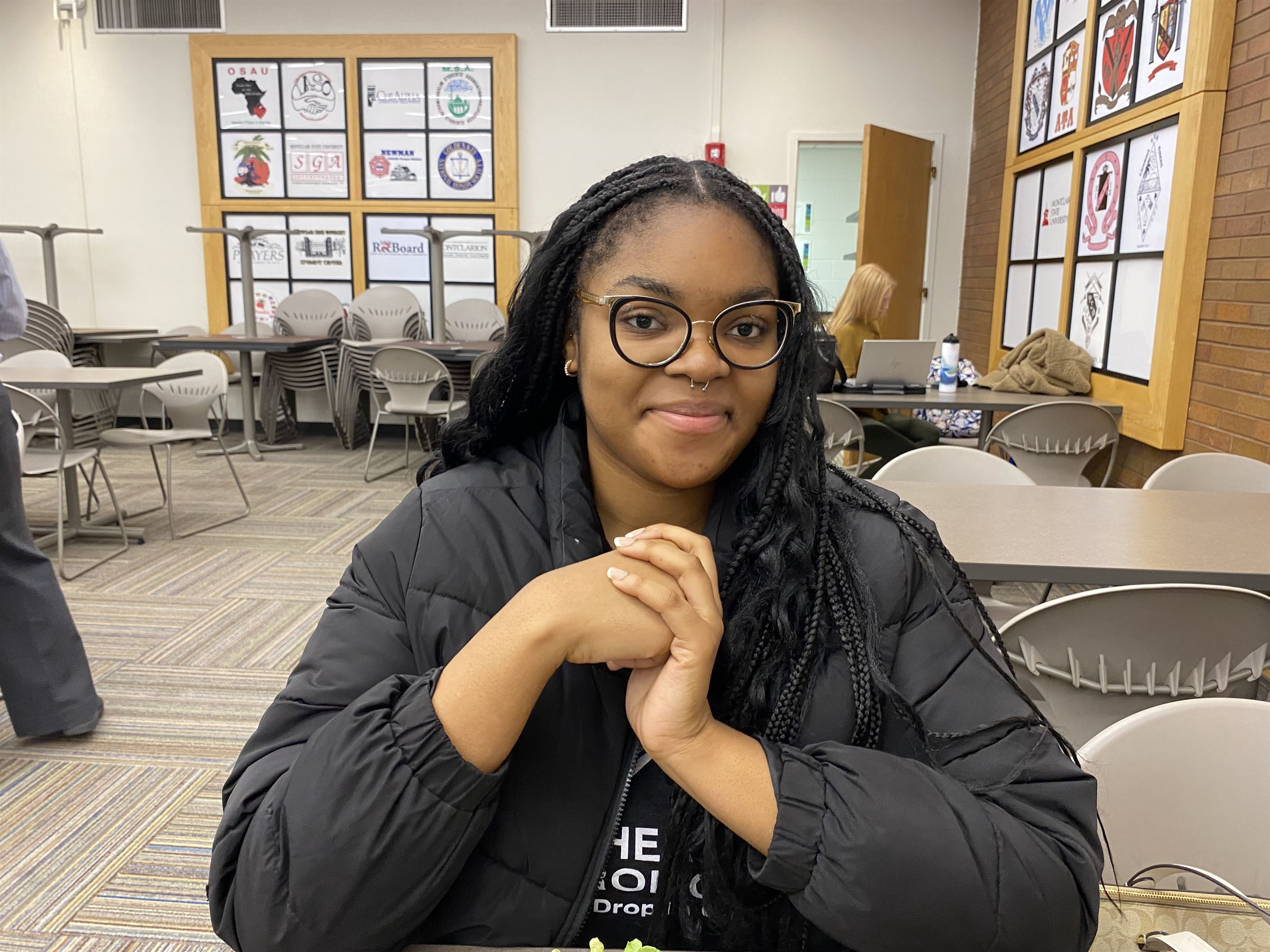 Chibuzor Ezeji, junior public health major, sees people have been getting sick recently and doesn't support the university not requiring the shot The Montclarion| Erin Lawlor