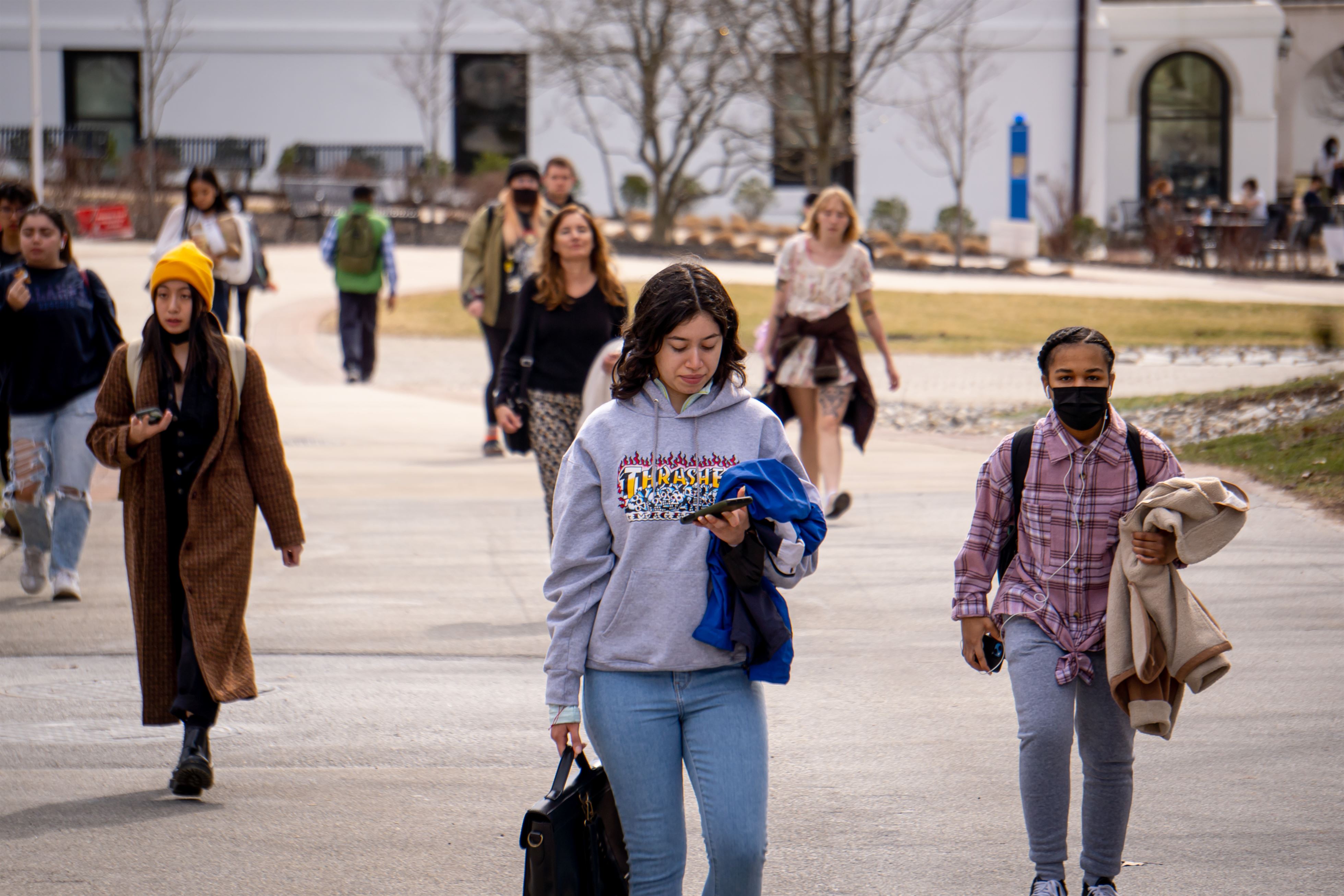 Students walk to class.