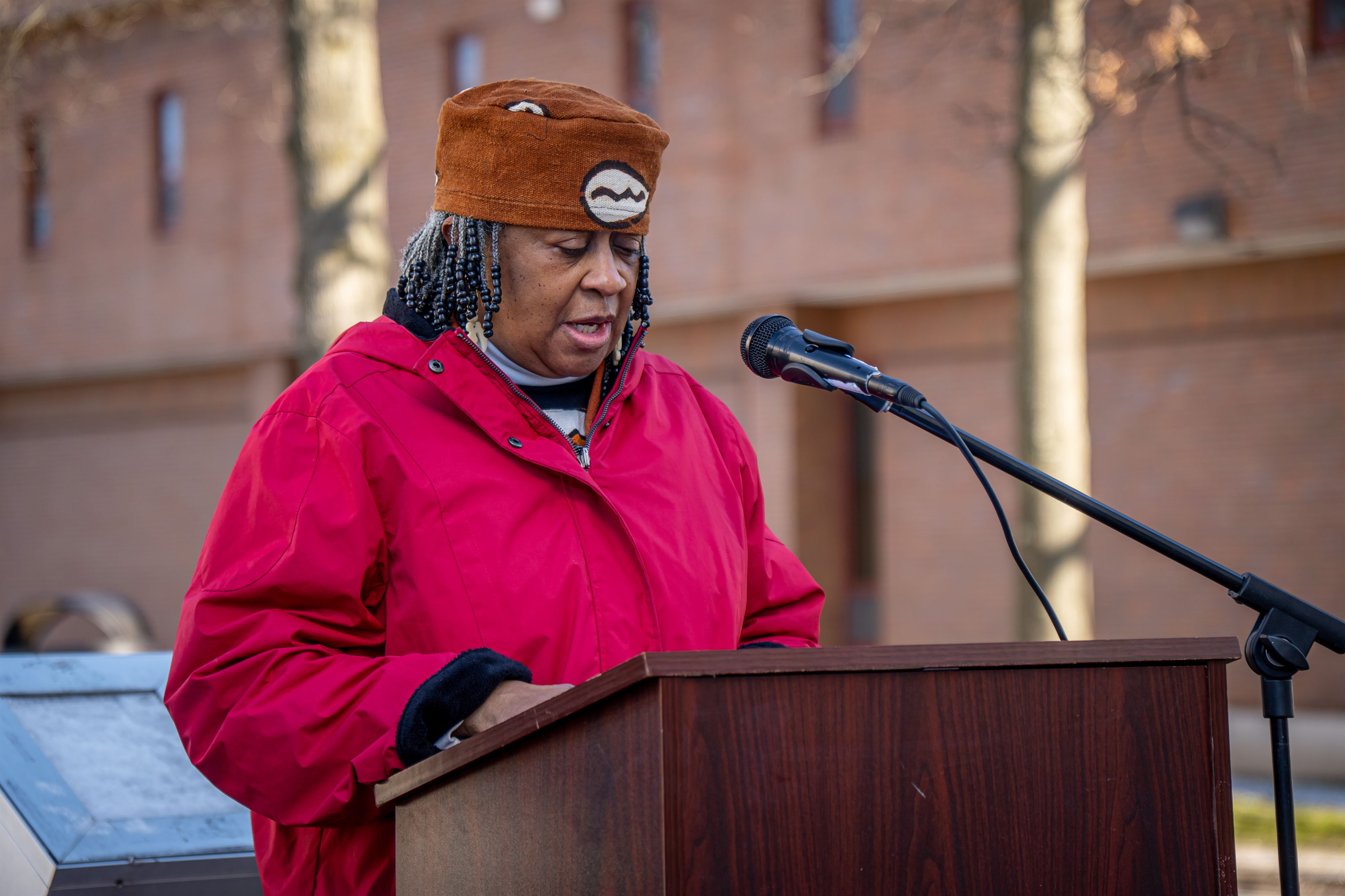 Dr. Saundra Collins, the associate director of African American studies, speaks about Black pioneers. Lynise Olivacce | The Montclarion
