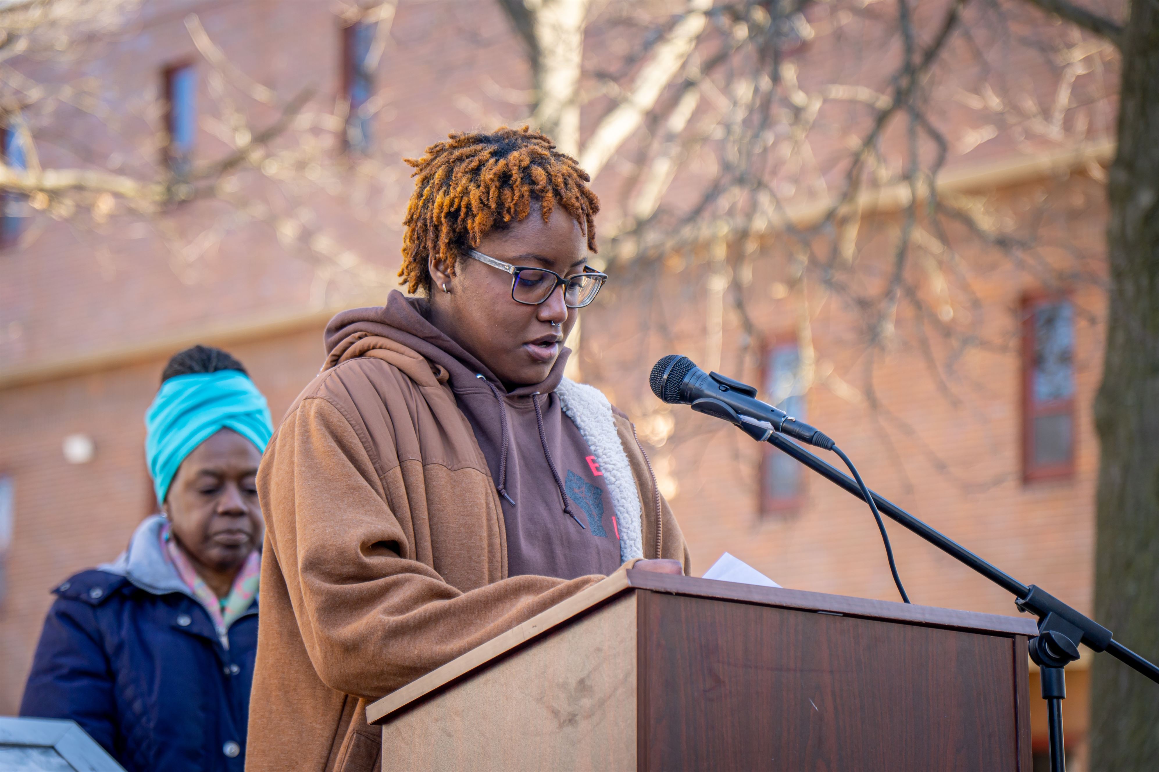 Eyv Matthews speaks about why we celebrate Black History Month. Lynise Olivacce | The Montclarion
