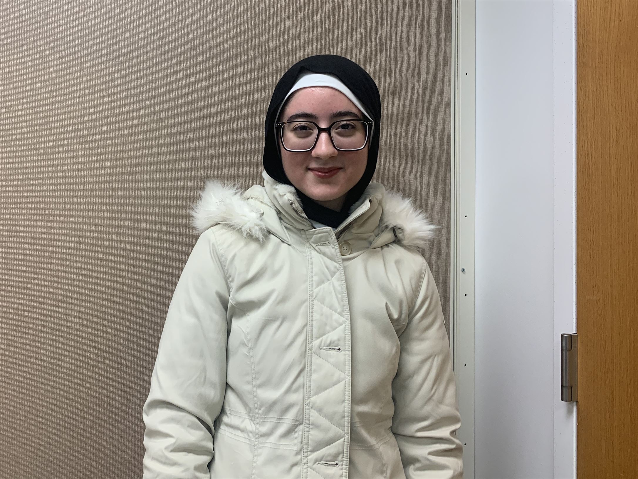 Nadeen Khashashina, a junior biology major and Red Hawk Pantry volunteer, is pleased that the university offers this resource to students.
Roxanne Gribbin | The Montclarion