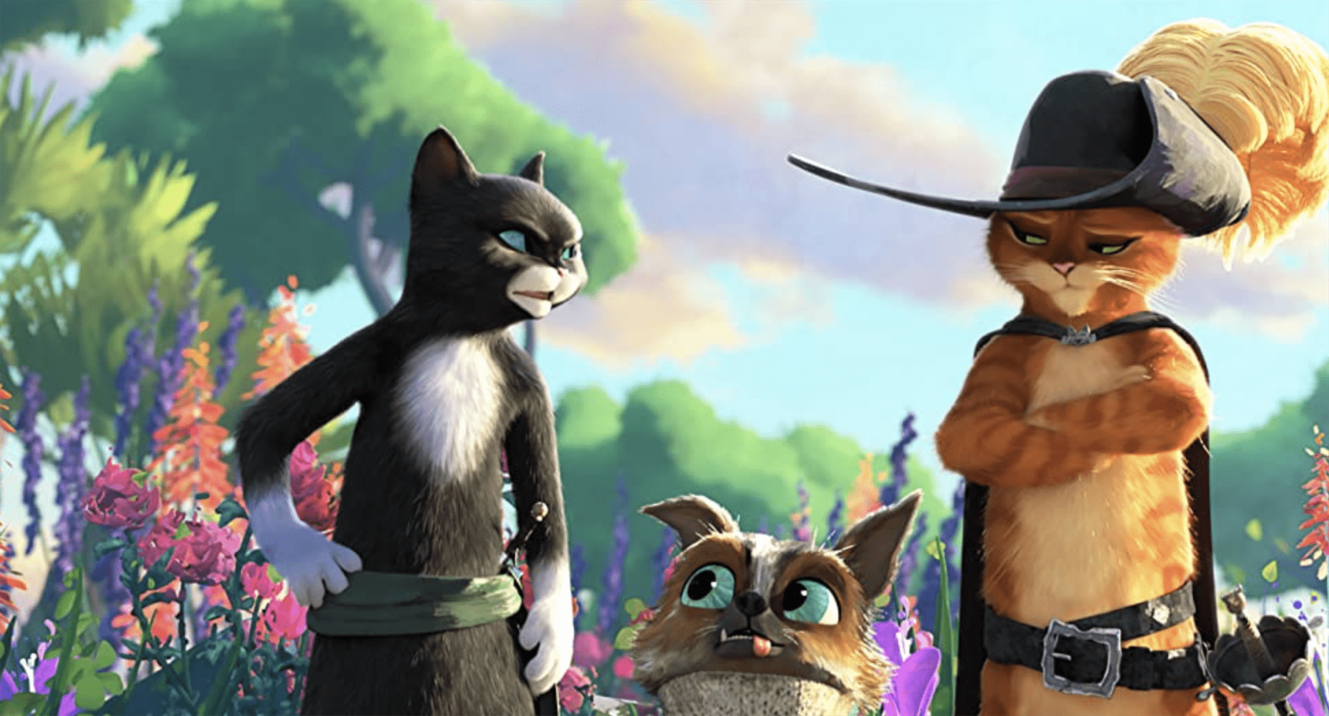 The film features an all-star cast, with Antonio Banderas and Salma Hayek reprising their roles from the original. Photo courtesy of DreamWorks Animation
