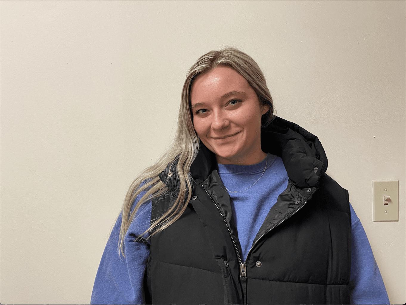 Samantha Seiser had her things covered in plasterboard dust.
Erin Lawlor | The Montclarion