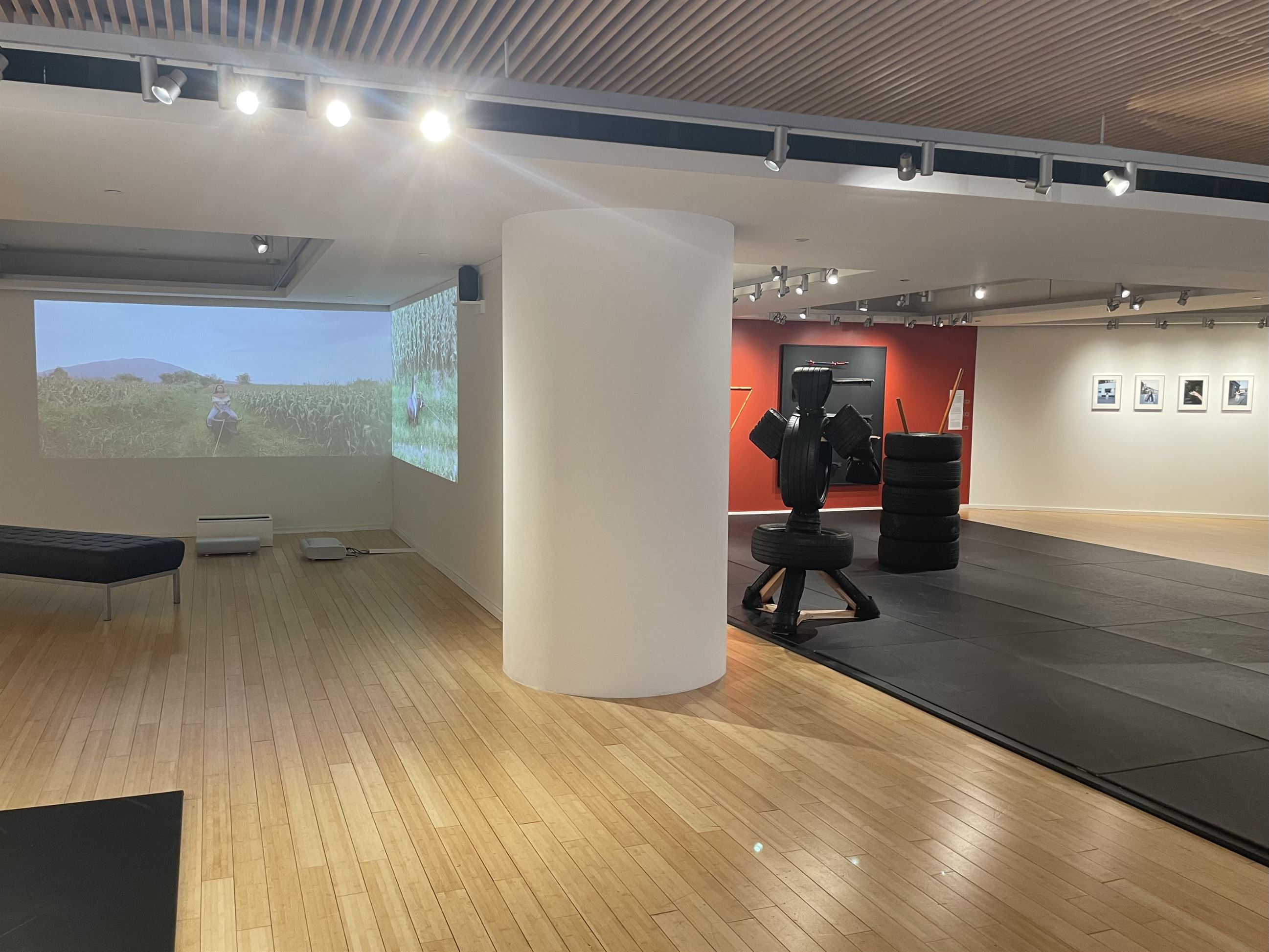 Adjacent to where the art is displayed, there is a martial arts room for viewers to interact with Garcia's work in a physical way.
Scott Ackerson | The Montclarion