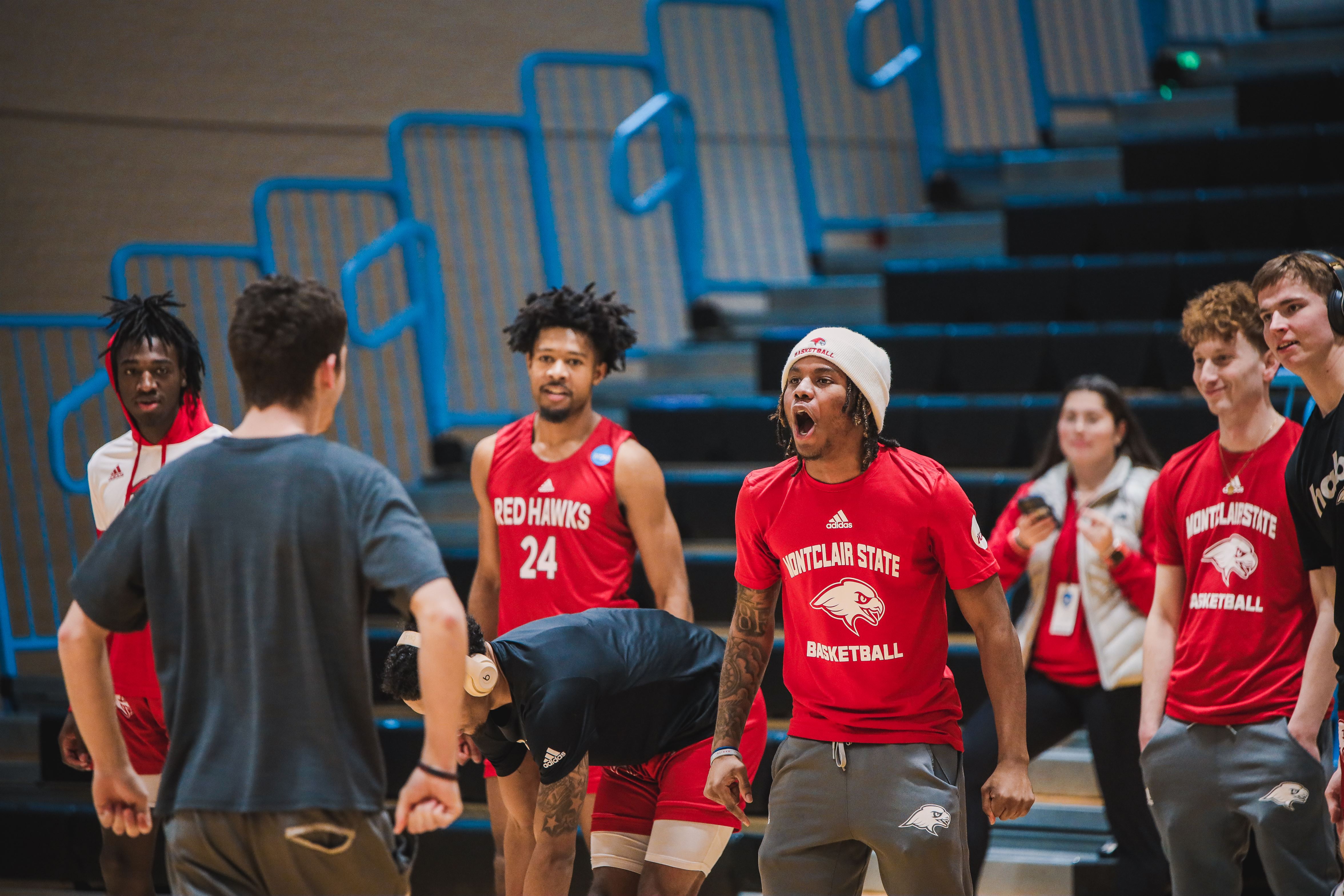 Kyree Henry hypes up the team during a shootaround. Photo courtesy of Markell Robinson