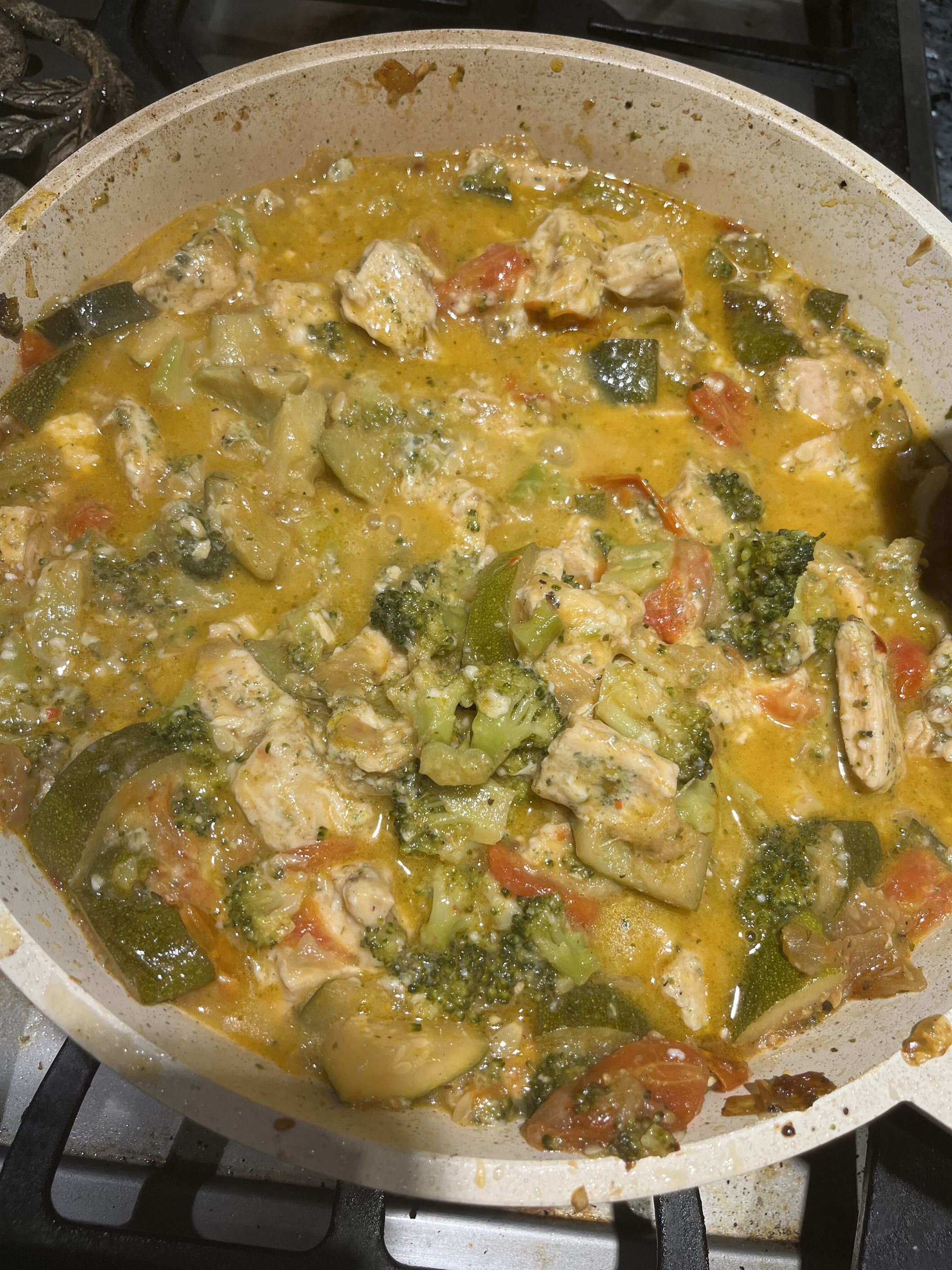Add broccoli and chicken to the sauce.
Alex Pavljuk | The Montclarion