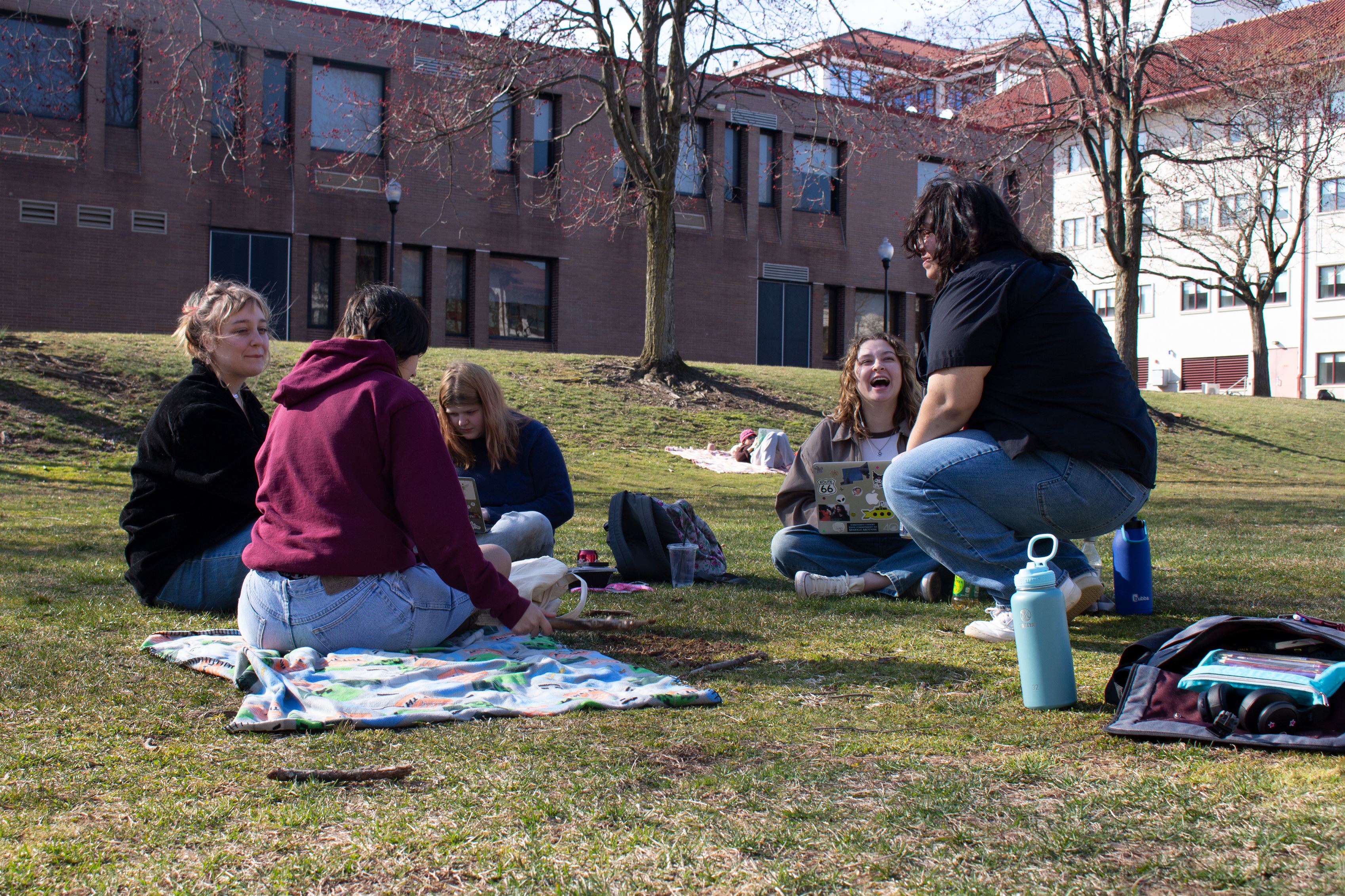Students spending time with each other in the Student Center Quad.
Sal DiMaggio | The Montclarion