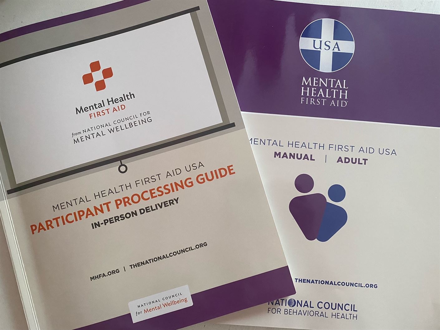 Students were given a Mental Health First Aid manual and wrote in their participant processing guides as they followed along with the lessons.