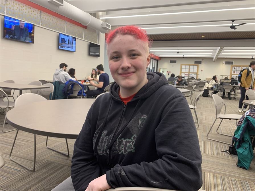 Ren Kireger, a freshman BFA design, technology and management major, spoke about the activities they took part in with Studer, Ong and Sadowski. Aidan Ivers | The Montclarion