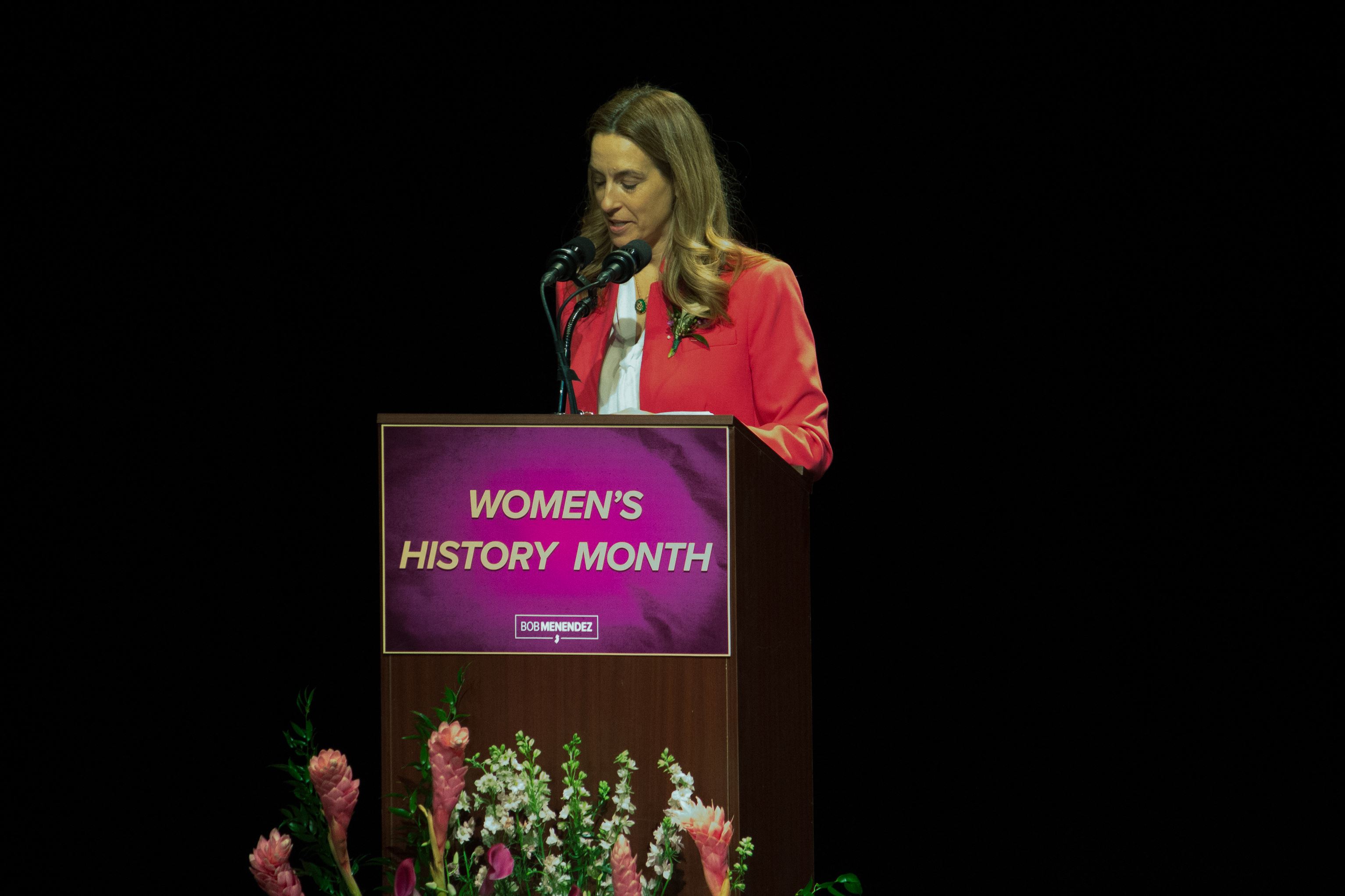 Rep. Mikie Sherill (D-N.J.) speaks at the 12th Annual Evangelina Menendez Women’s History Month Celebration.
Sal DiMaggio | The Montclarion