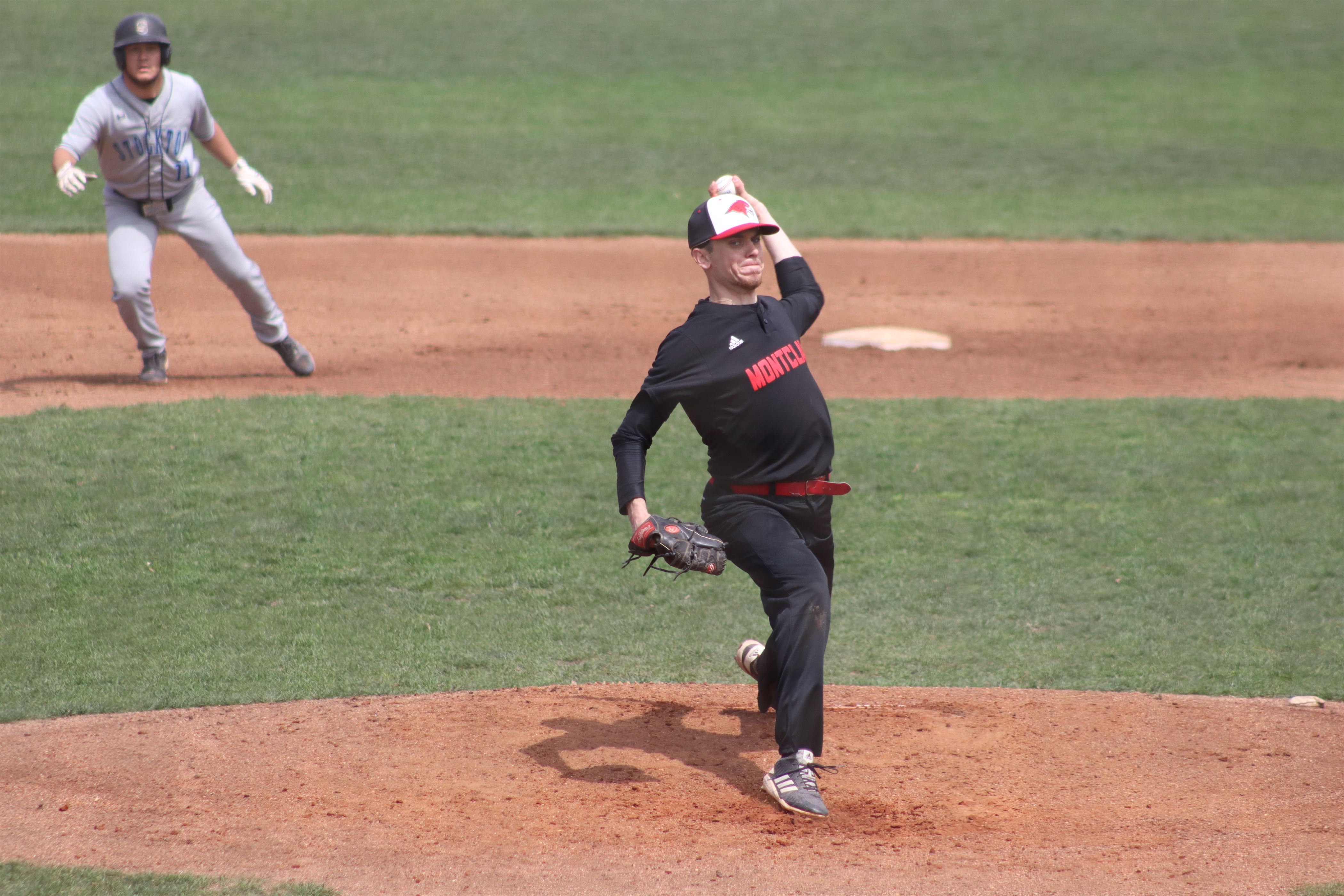 Montclair State gets ready to throw the pitch. Trevor Giesberg | The Montclarion