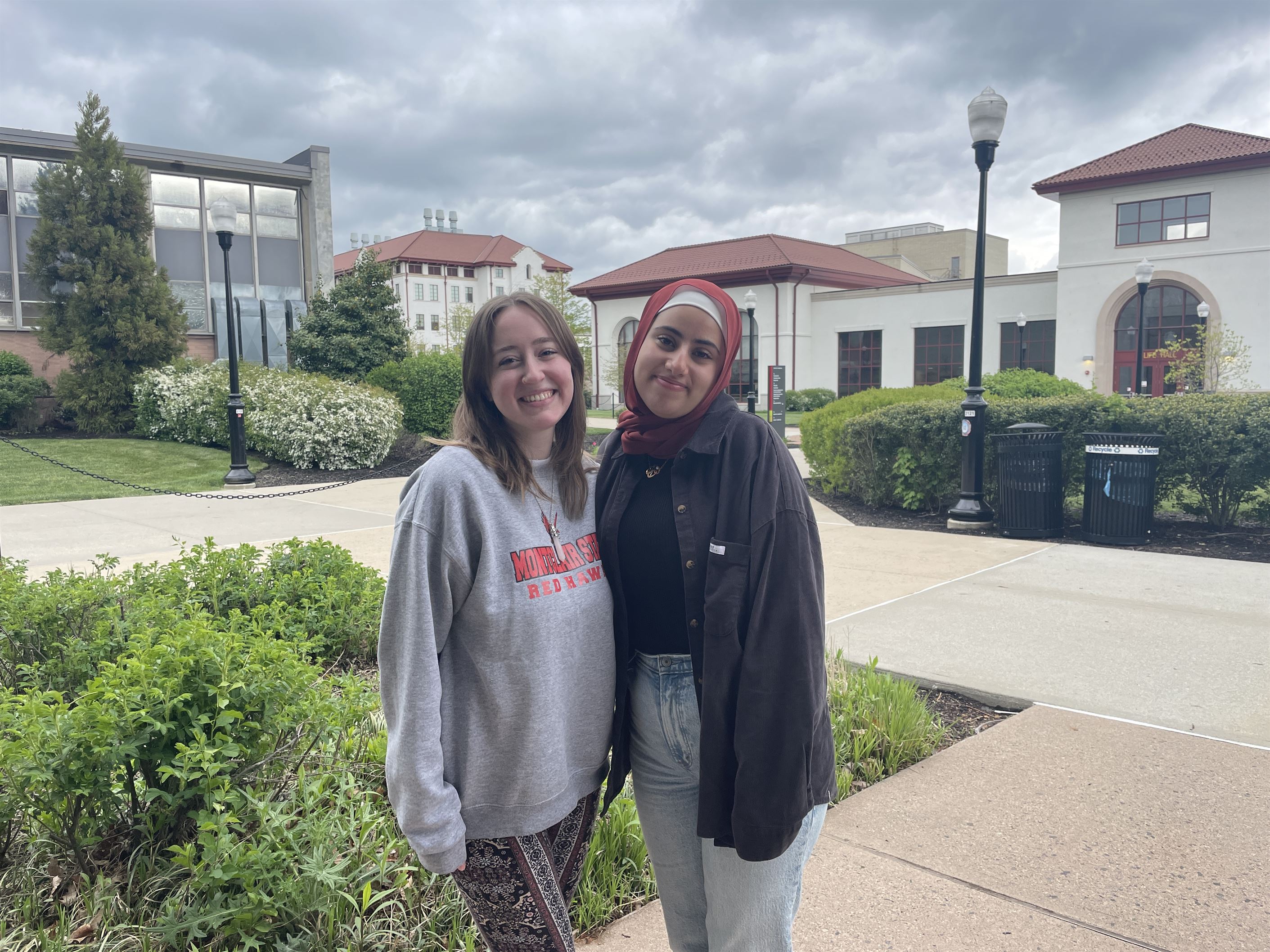 Alana Beshaw (left) and Noor Alalwan (right) are looking forward to the new opportunities at Montclair State University.