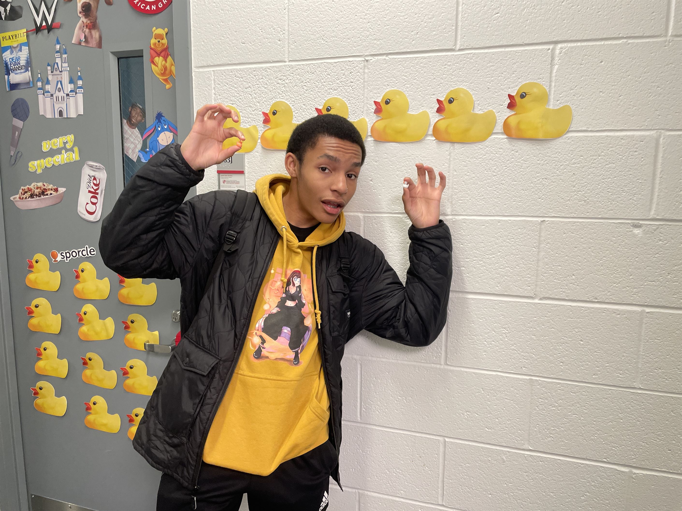 Miles Banks likes to go all out when hiding his ducks.