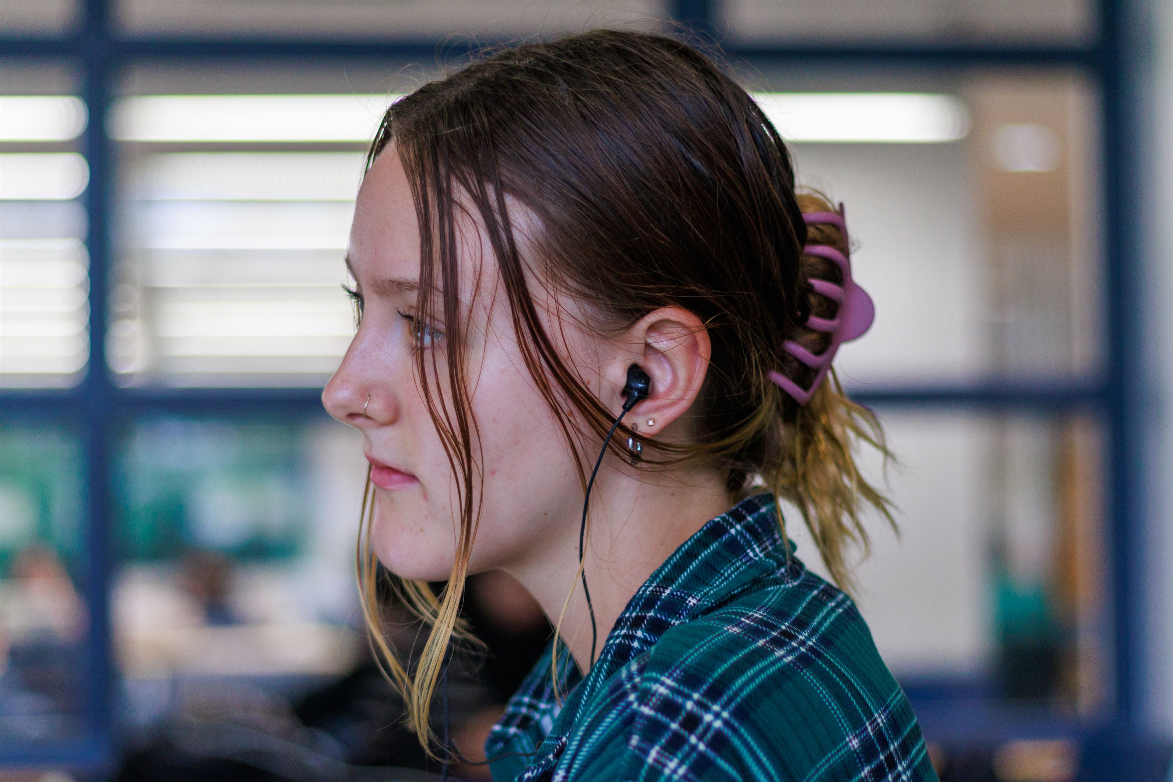 Using earbuds is a good way of blocking out any distracting noise around you so that you can dedicate your attention to your schoolwork.
Sal DiMaggio | The Montclarion