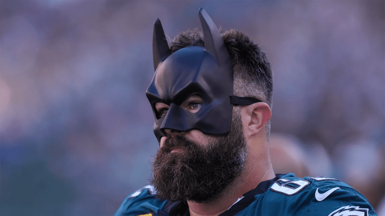 Philly&squot;s very own "Sexy Batman" donning a mask ahead of a game. Photo courtesy of Vera Y Productions