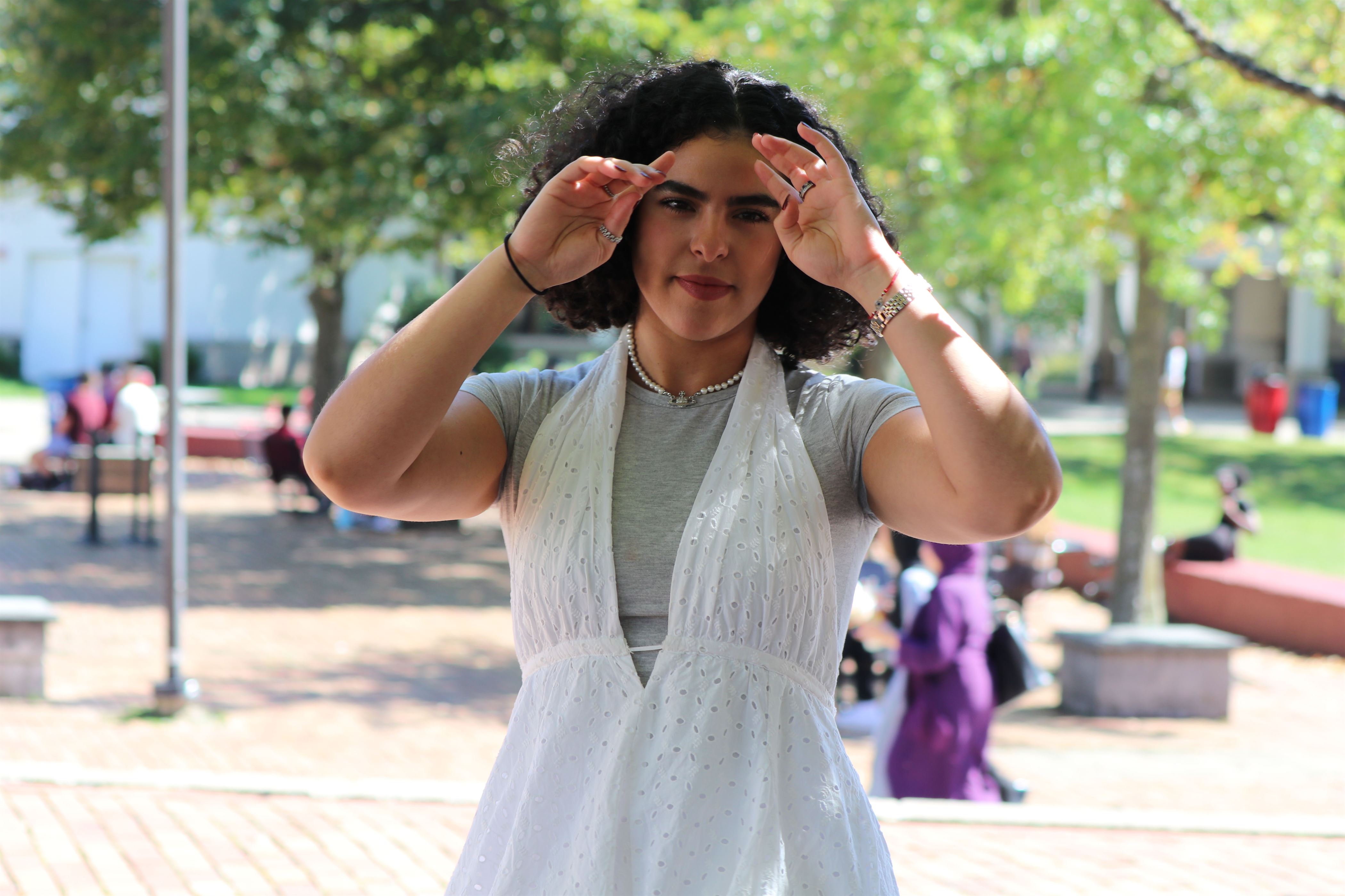 Isabellla Alvarez, a student at Montclair State Univeristy, poses for a photo.
Photo courtesy of Tala Abu Kamal