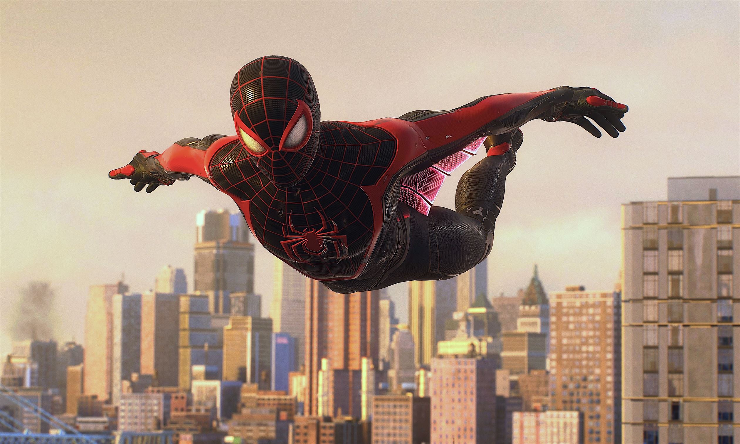 "Web wings" allow players to glide with ease. Photo courtesy of Insomniac Games