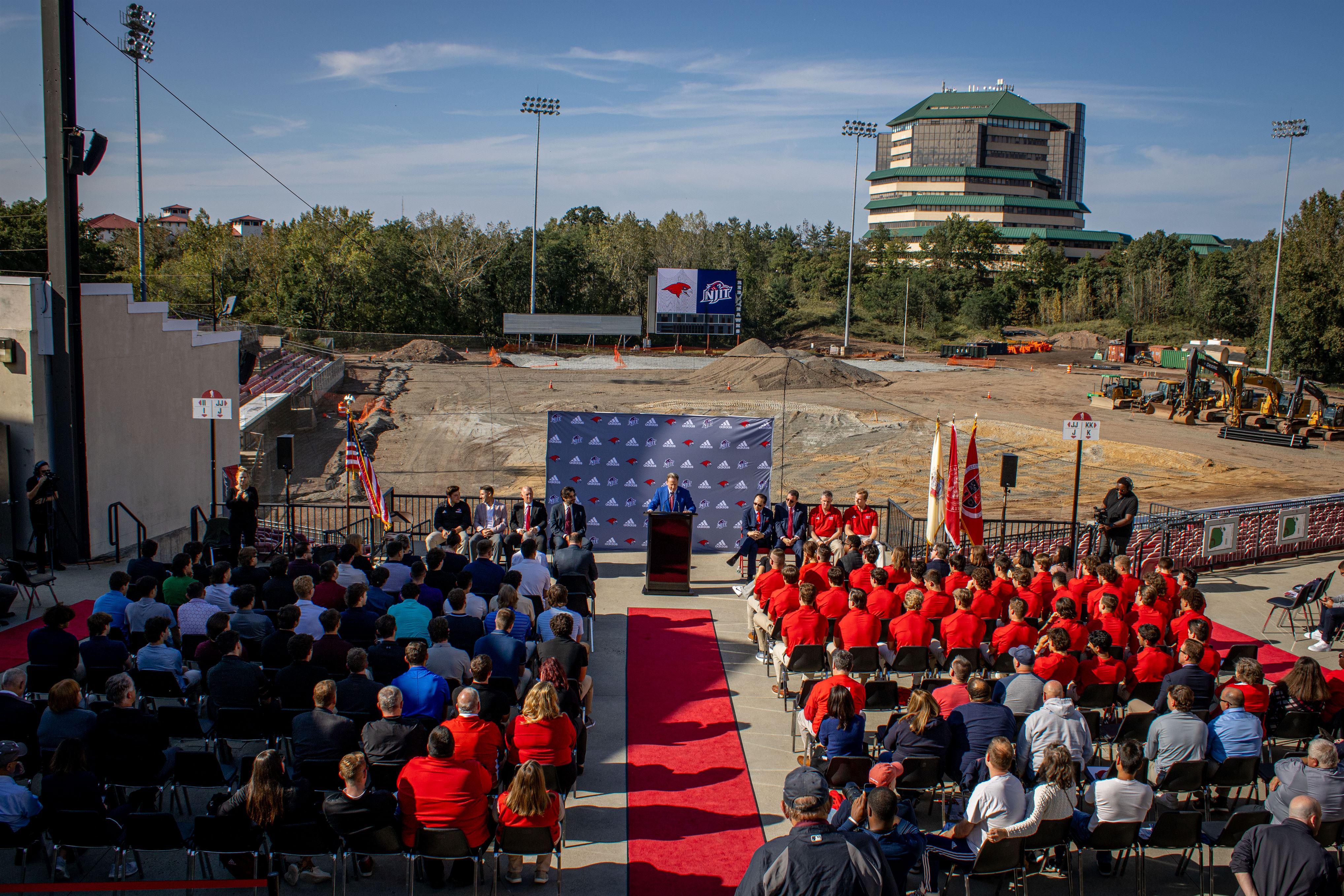 Press conference held on September 27th about the Yogi Berra stadium's new construction. Dani Mazariegos | The Montclarion
