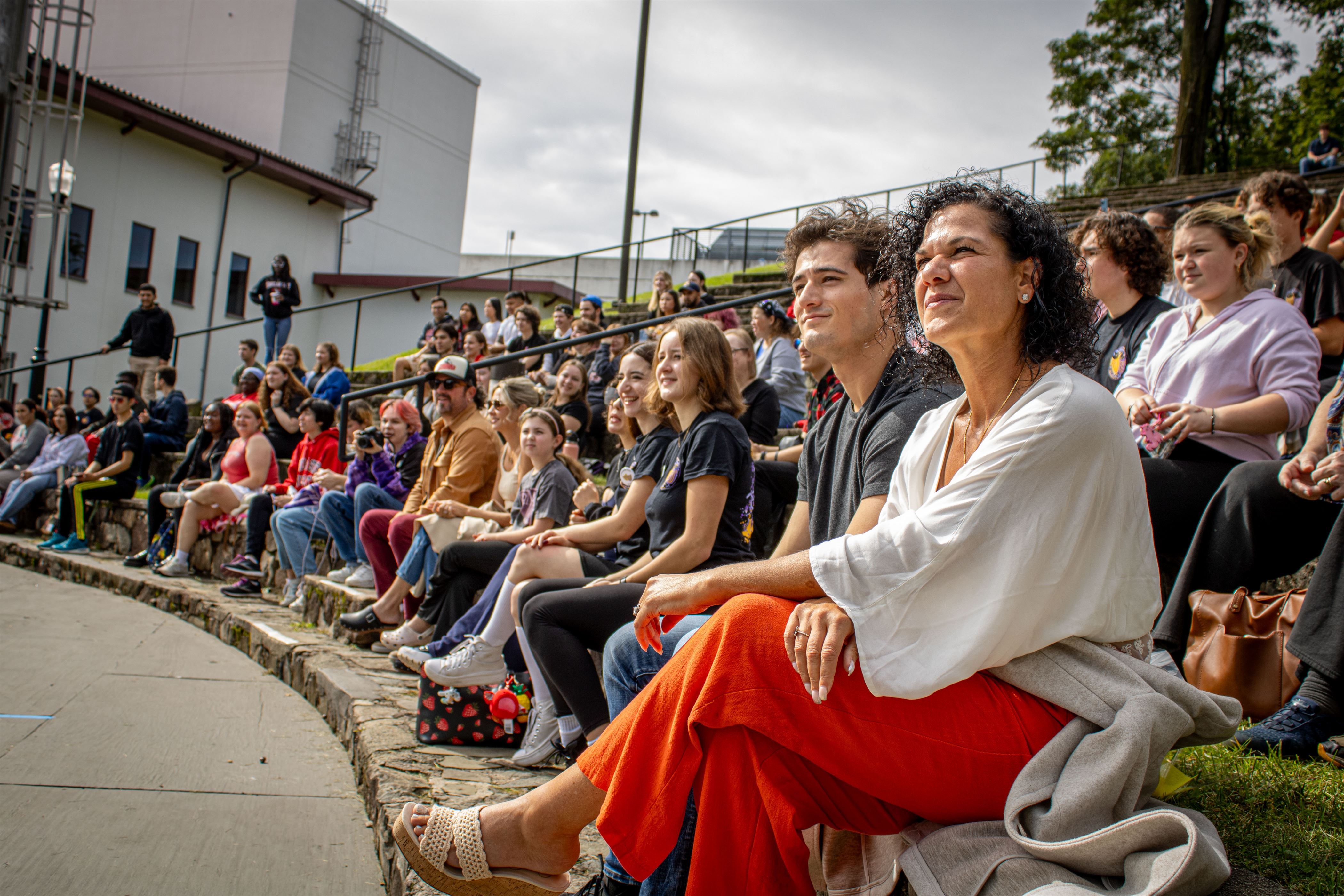 People watch students perform at the Amphitheater. Dani Mazariegos | The Montclarion