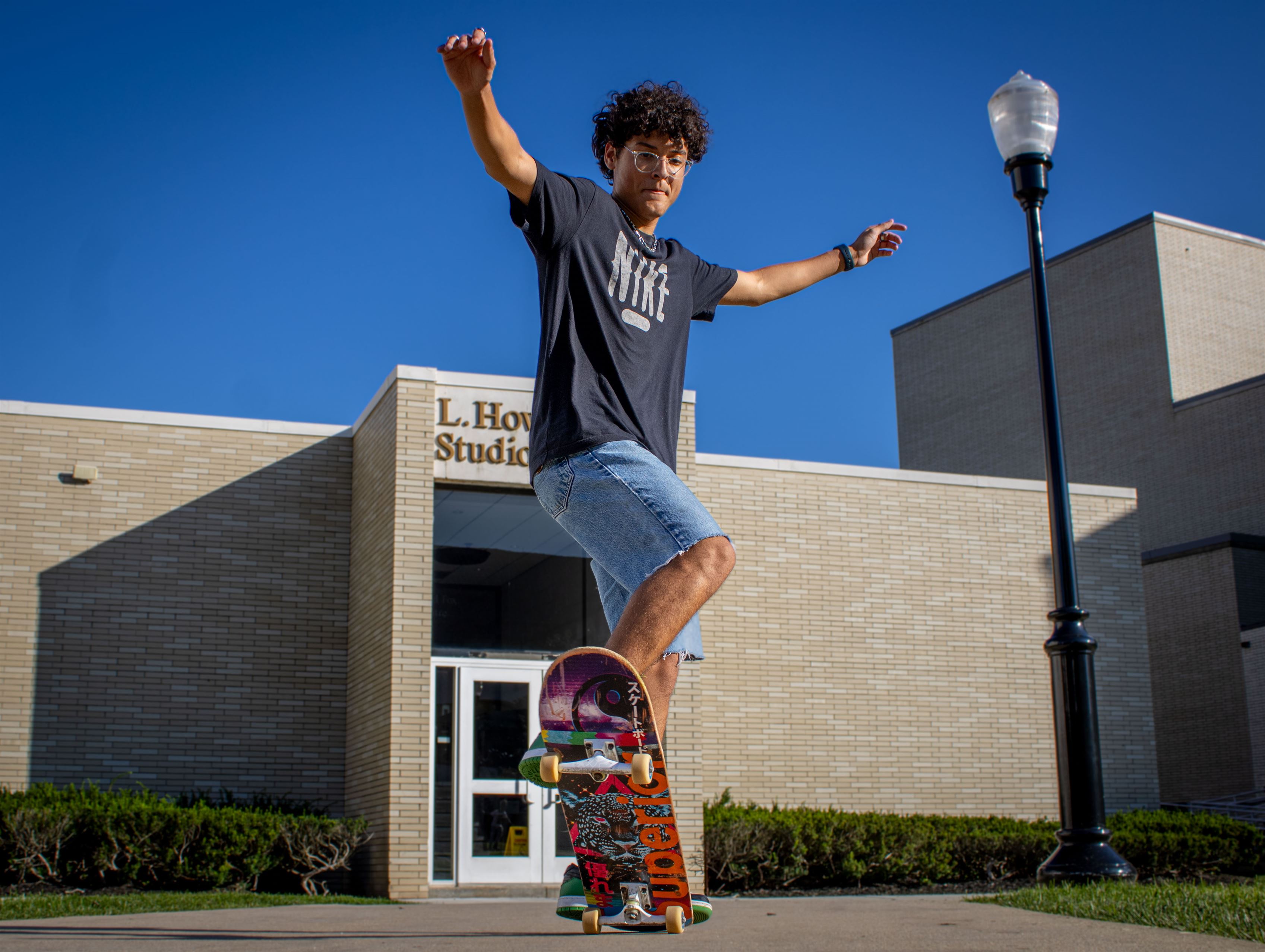 Luca Mosquera freshman film and TV major seen skateboarding. 
Dani Mazariegos | The Montclarion