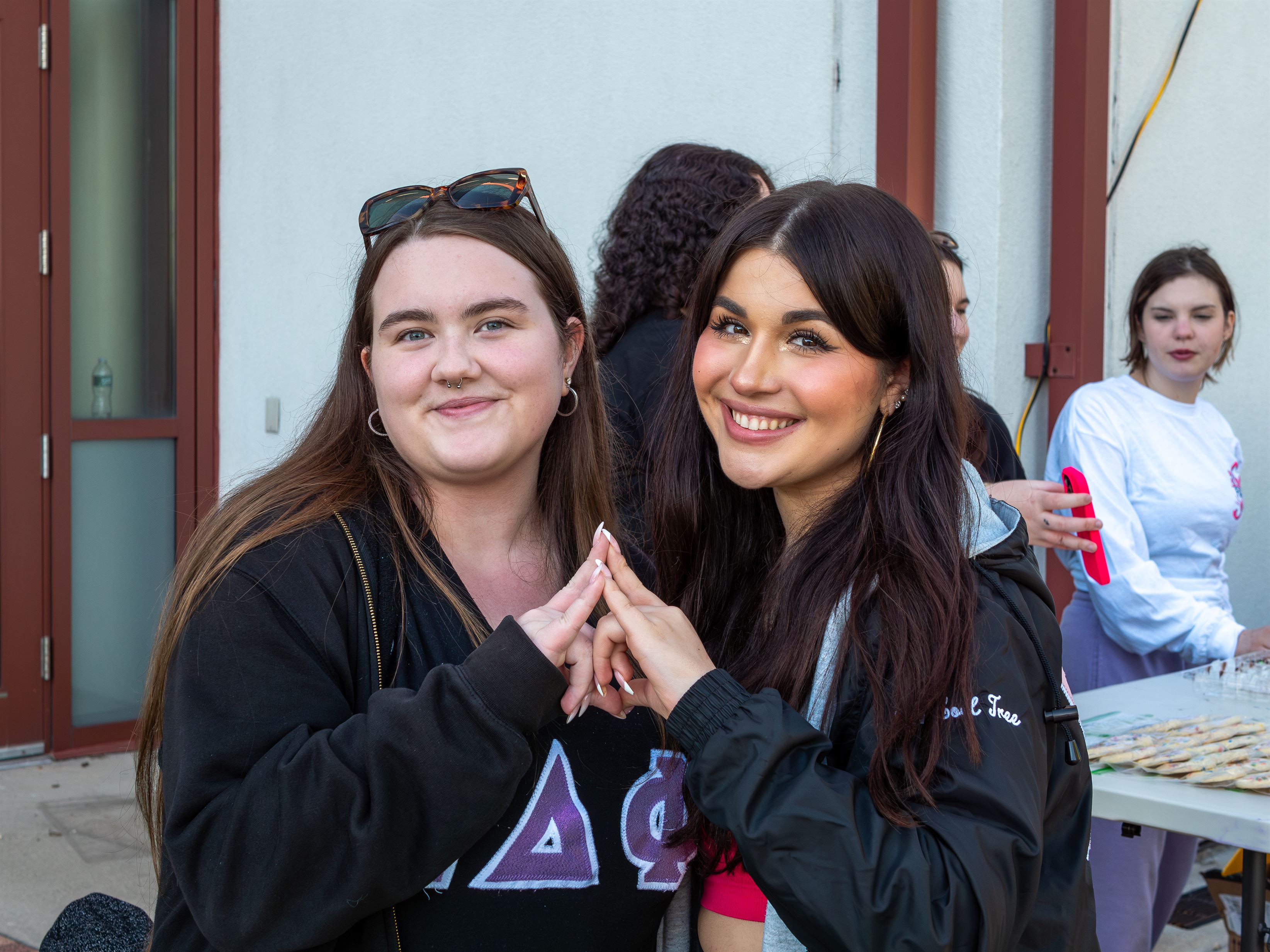 From left to right: Rose Vichiconti, Psychology and Linguistics major, Junior, and Lauren Yeswita, Business Administration major, Sophomore, attending the Cancer Awareness Walk event. Photo courtesy of Maral Tutunjian | The Montclarion