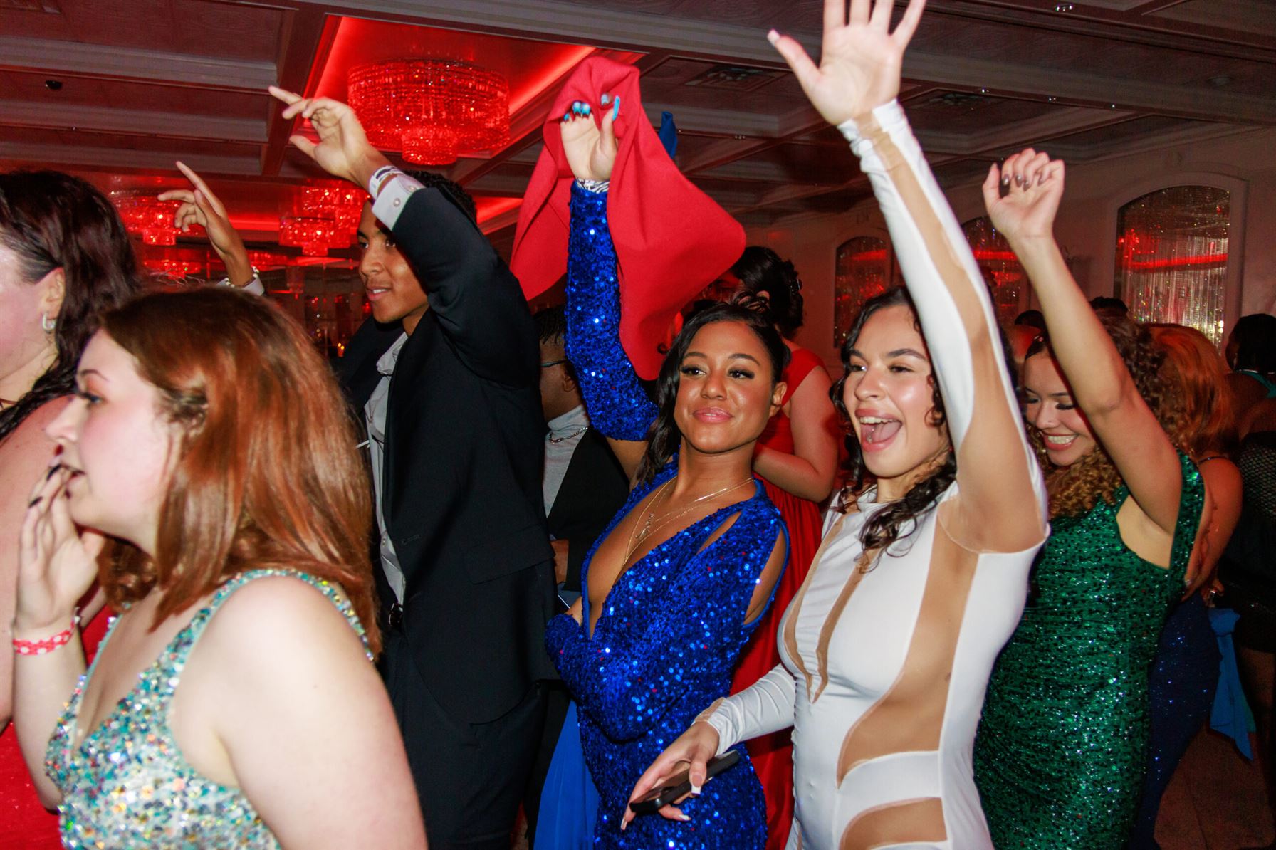 Students dance in a conga line at SLAM's Winter Gala. Sal DiMaggio | The Montclarion