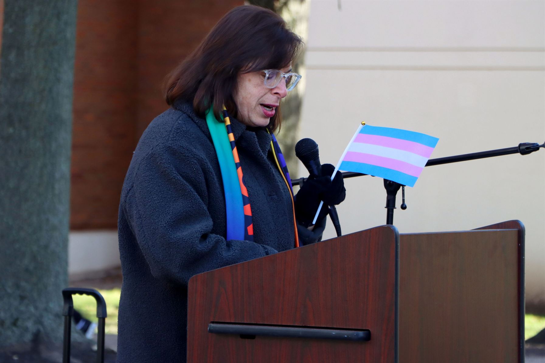 Dawn Soufleris, vice president of student development and campus life, is proud to support the trans community at Montclair State University. Claudia Martillo | The Montclarion