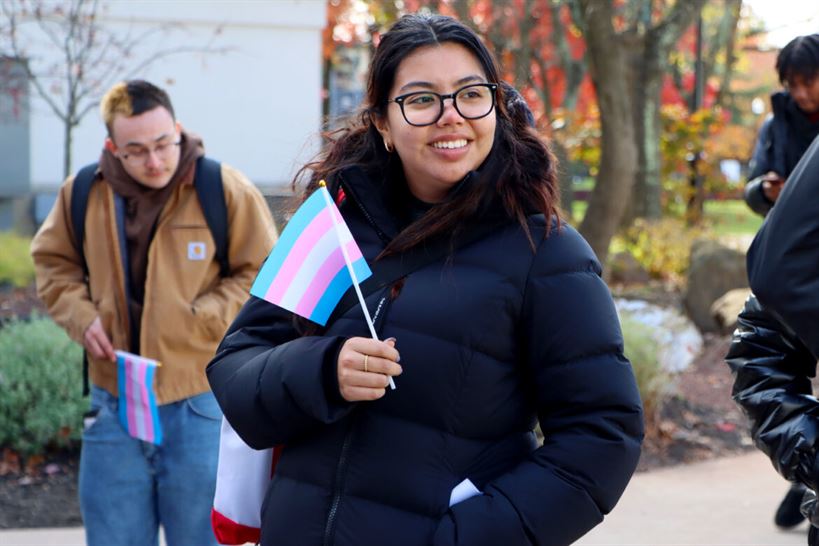 Student at flag raising