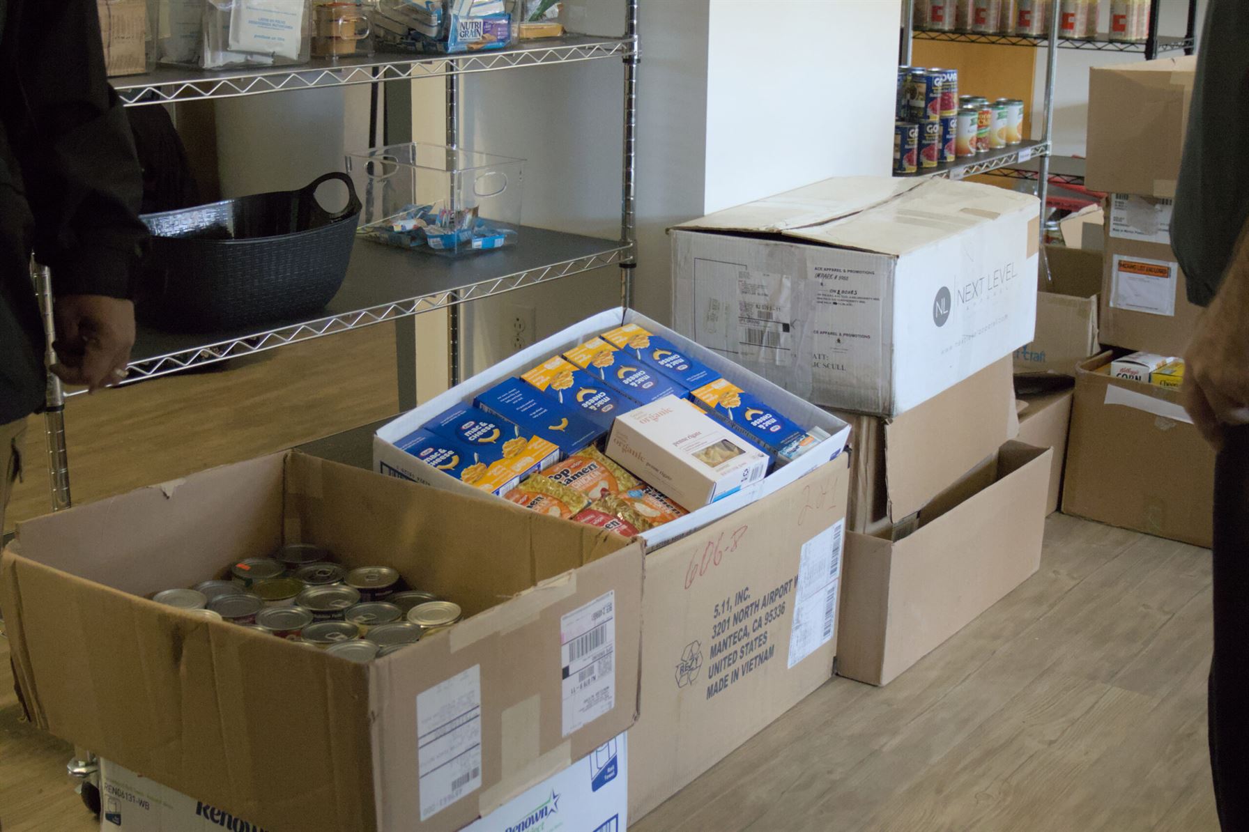 Cans and other non-perishable food items at the Red Hawk Pantry. Allen Macaraeg | The Montclarion