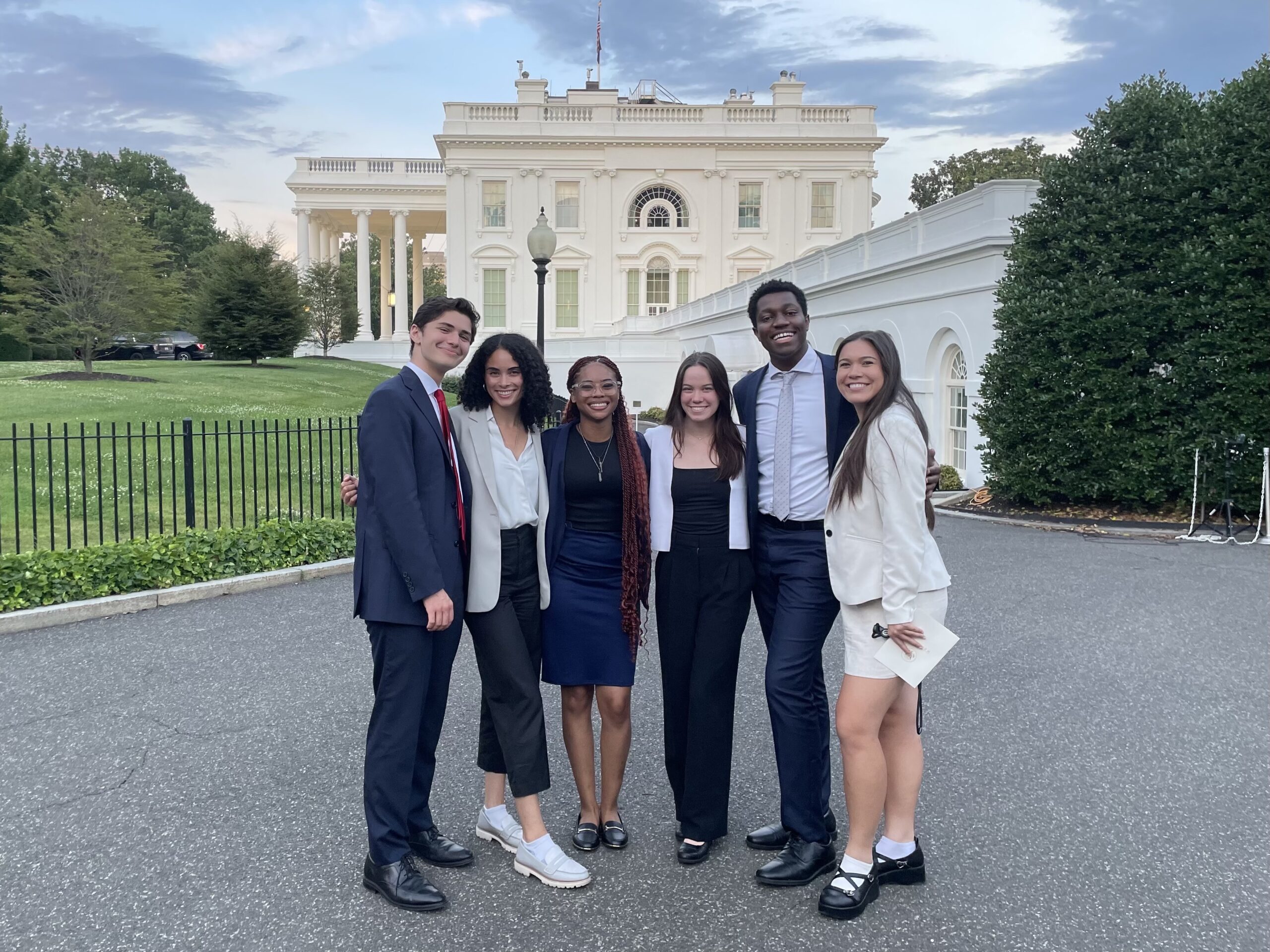 Richard Steiner-Otoo and his fellow interns at the Office of Public Engagement standing outside of the White House. 
Photo courtesy of Richard Steiner-Otoo