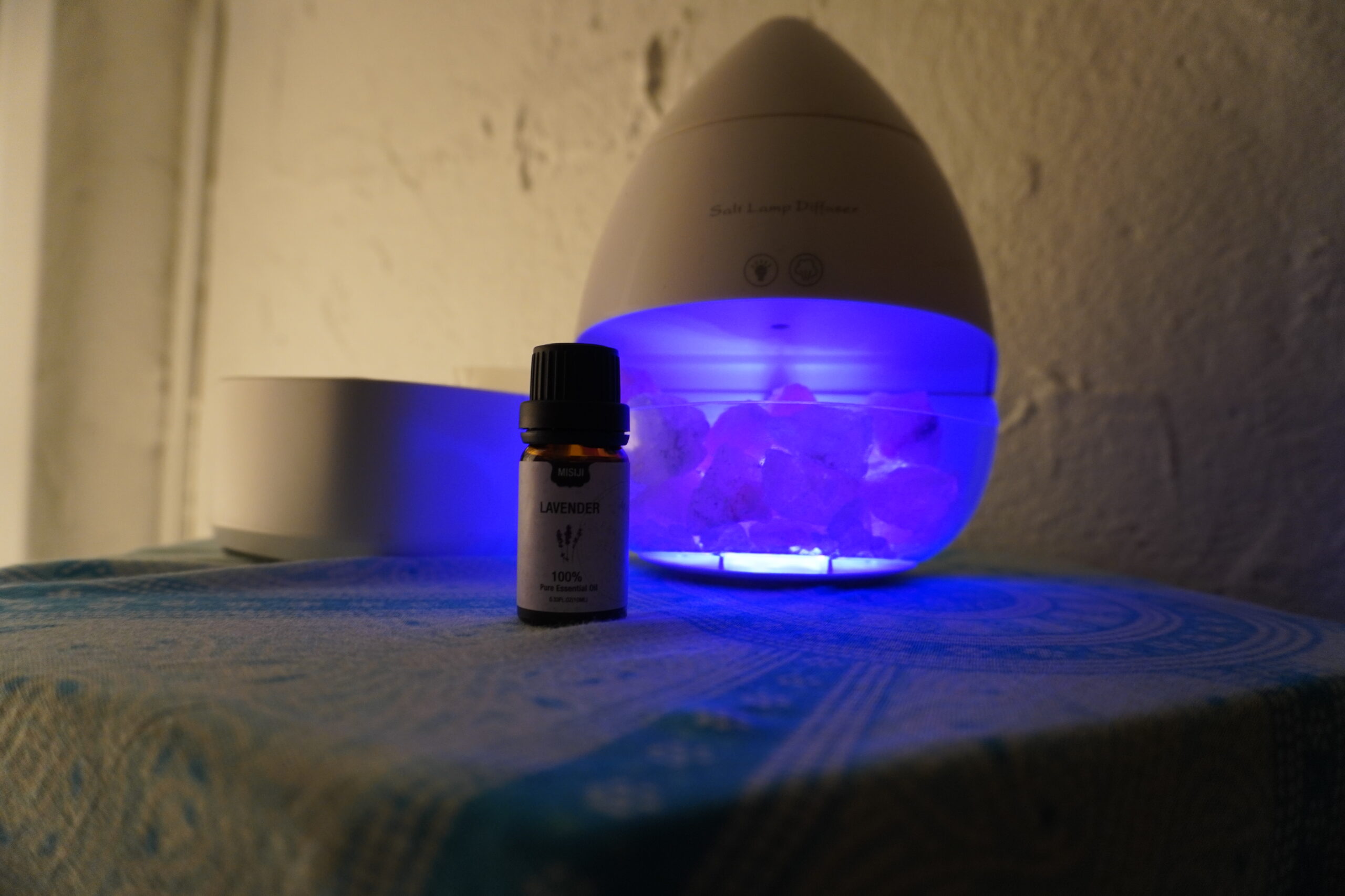 An essential oil diffuser sprays the room with a calming scent as ocean sounds and ambient music play in a speaker in the Zen Den. Jordan Reed | The Montclarion