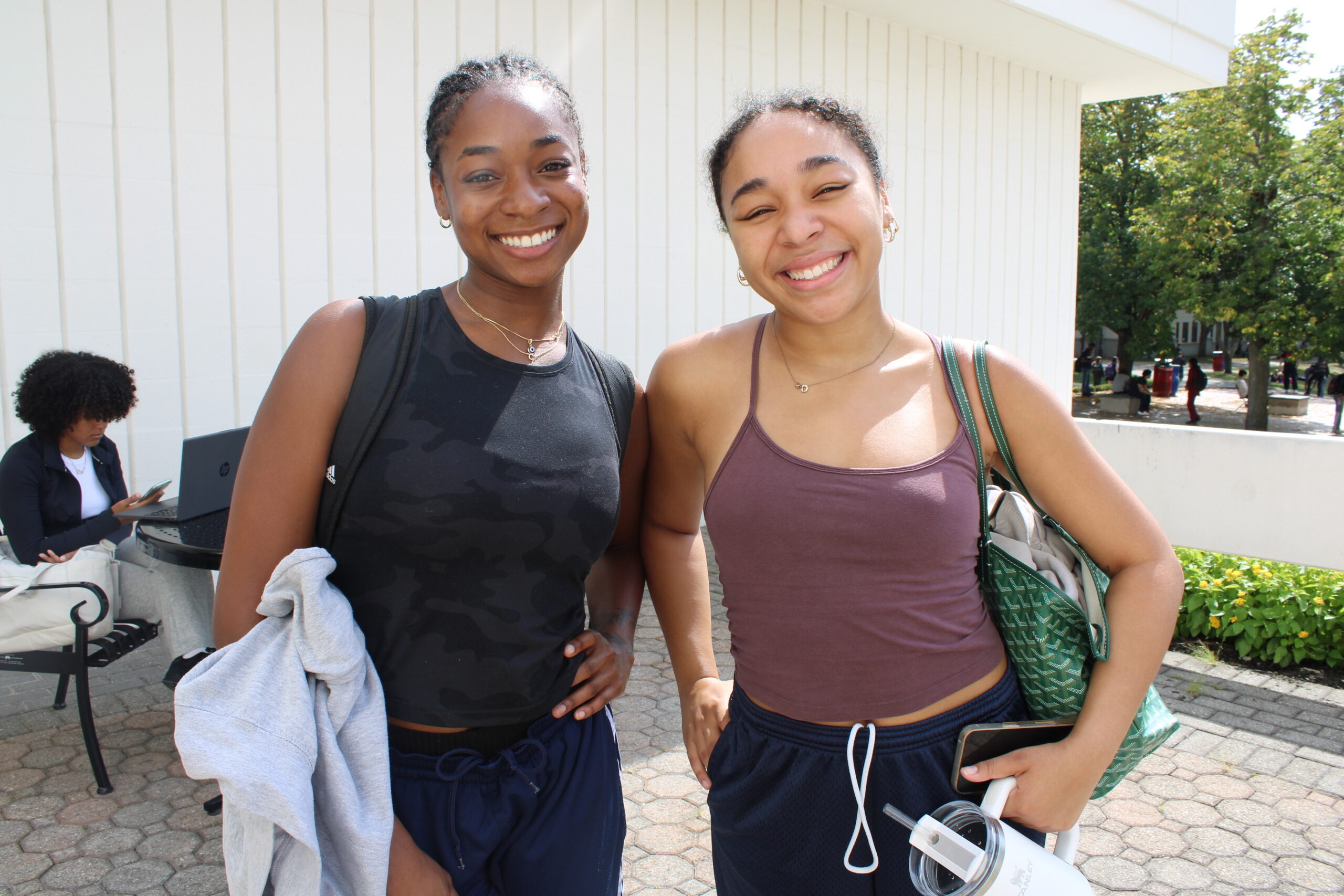 India Patterson (left) and Angelina Torres (right), both senior dance majors.