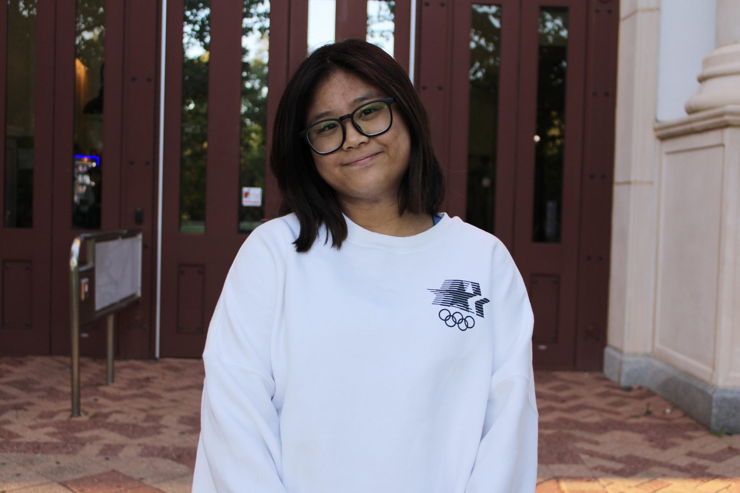 Jaelin Arceo in front of University Hall on September 10th.