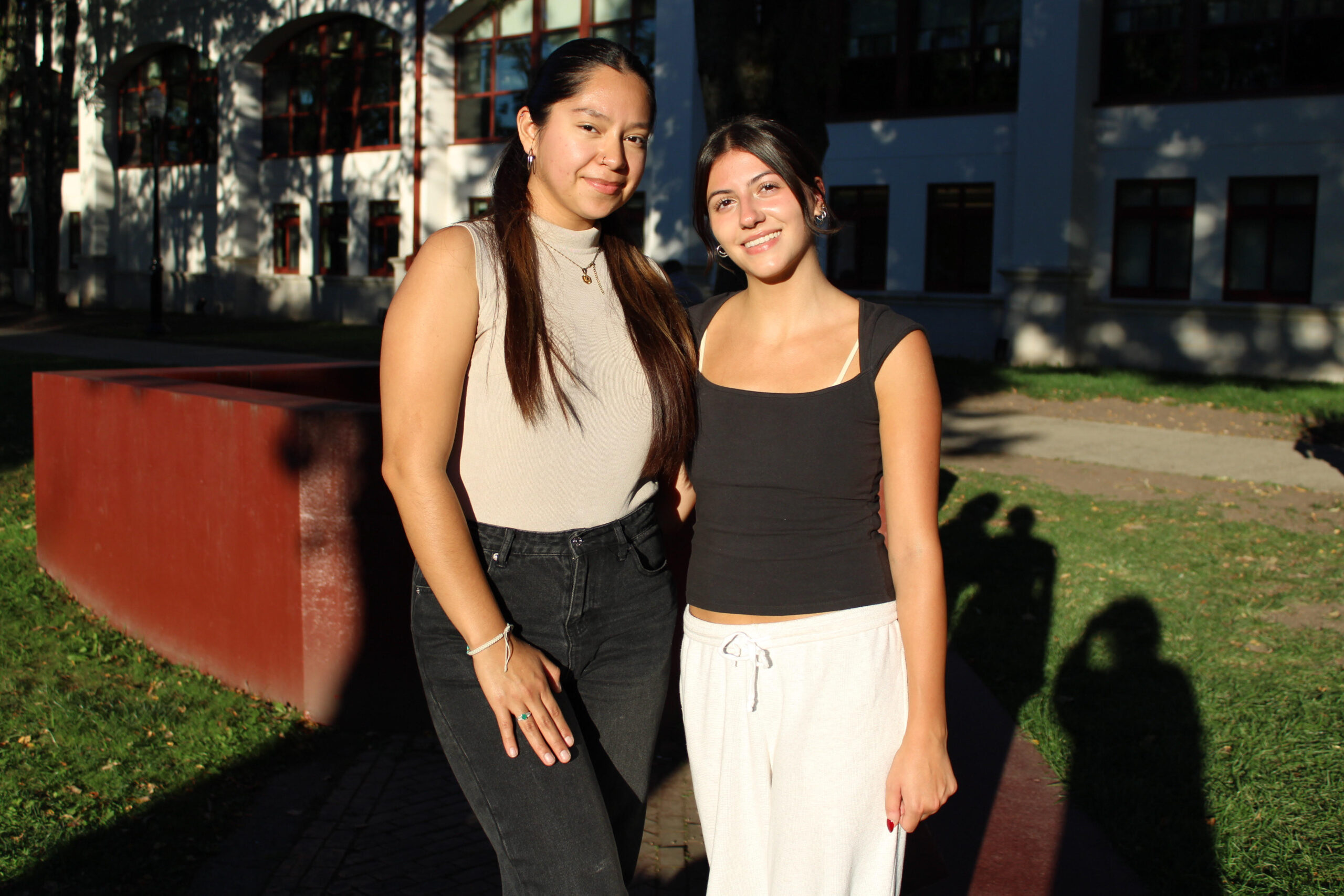 Maria Salazar (left) and Natalie Brangaccio (right) at the Student Center Quad on September 10th.