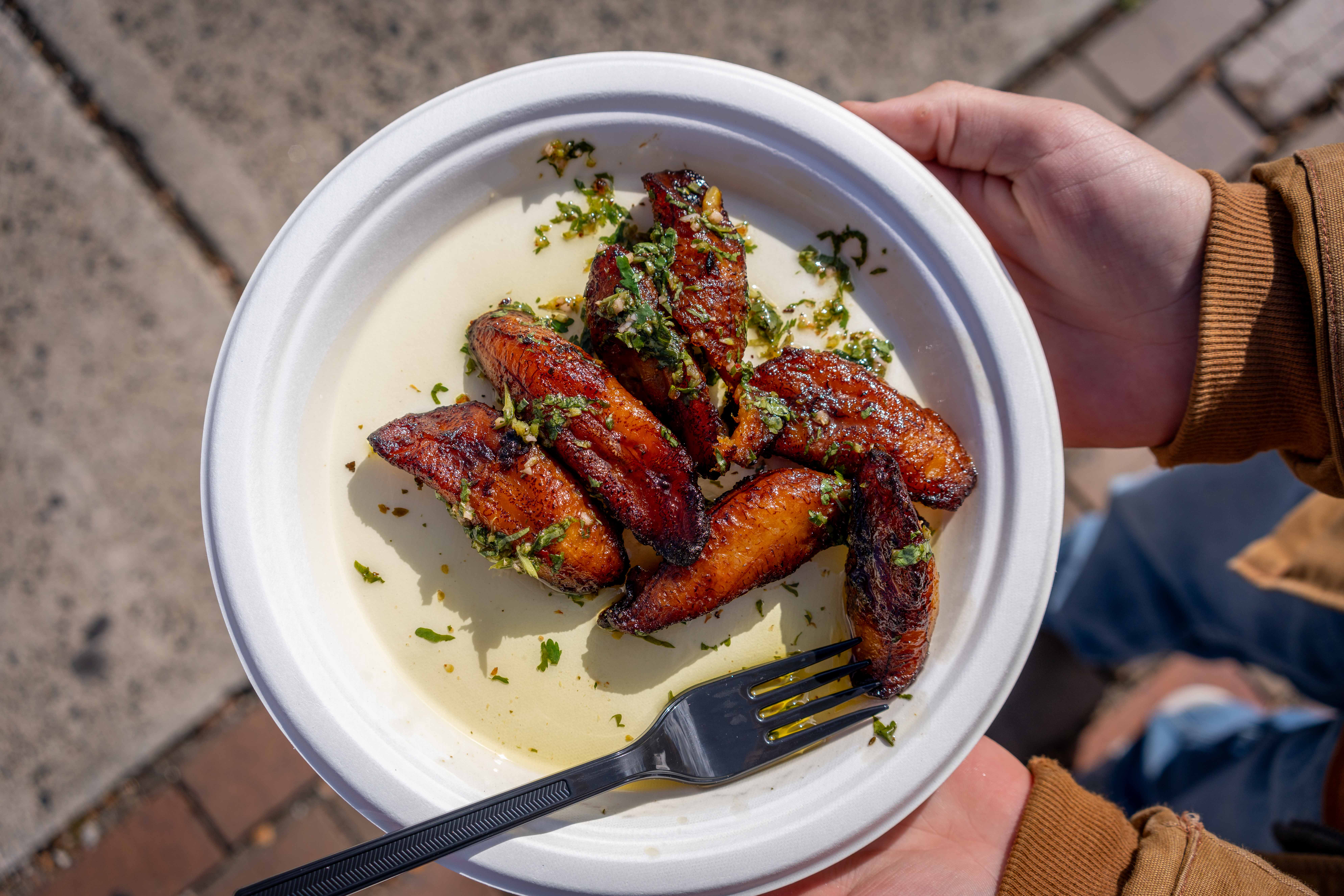 A plate of fried plantains at the Hispanic Heritage Month 2024 Block Party on October 16th, 2024. Karsten Englander | The Montclarion