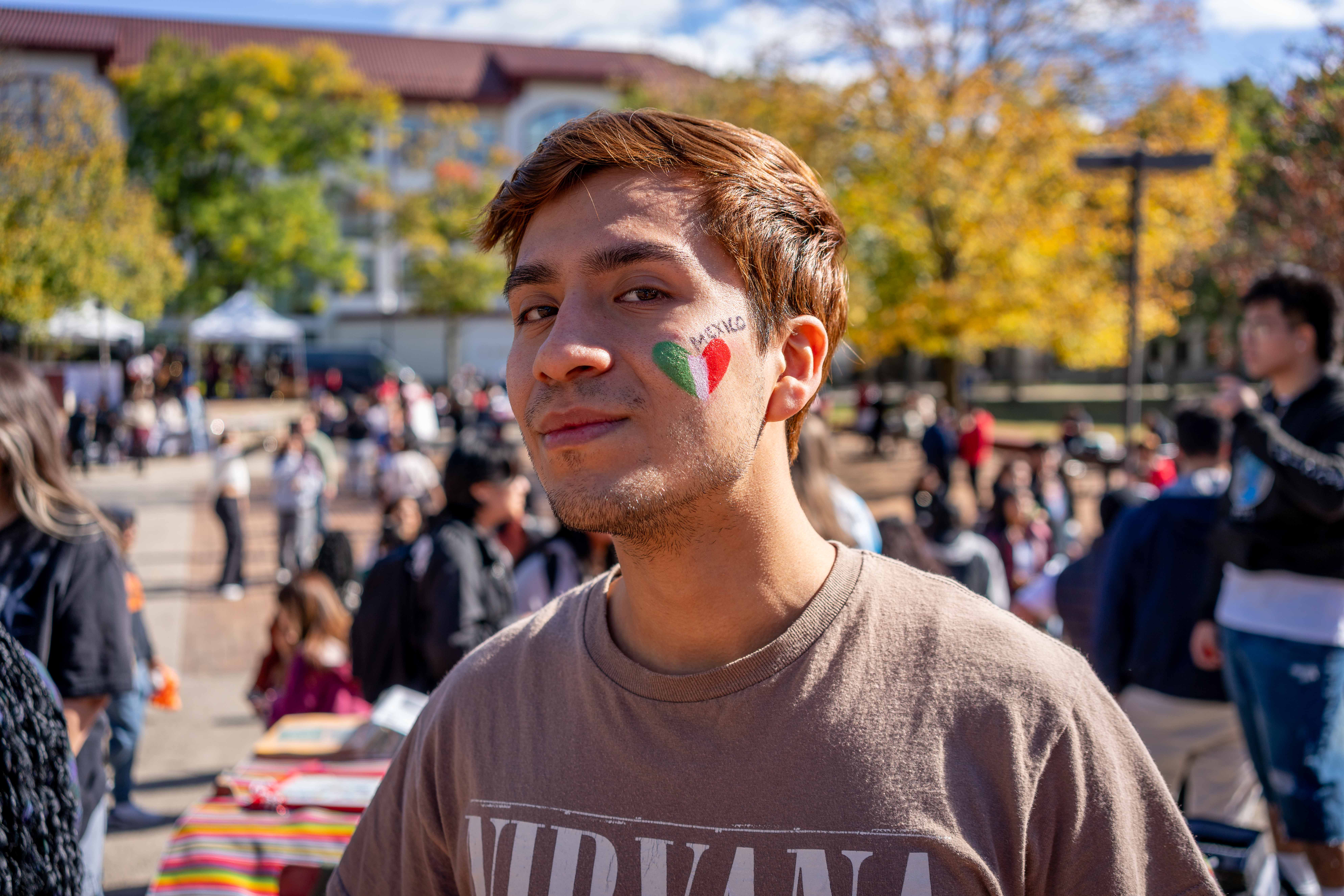 Jason Sequera, senior theatre studies student, poses for a portrait at the Hispanic Heritage Month 2024 Block Party on October 16th, 2024. Karsten Englander | The Montclarion