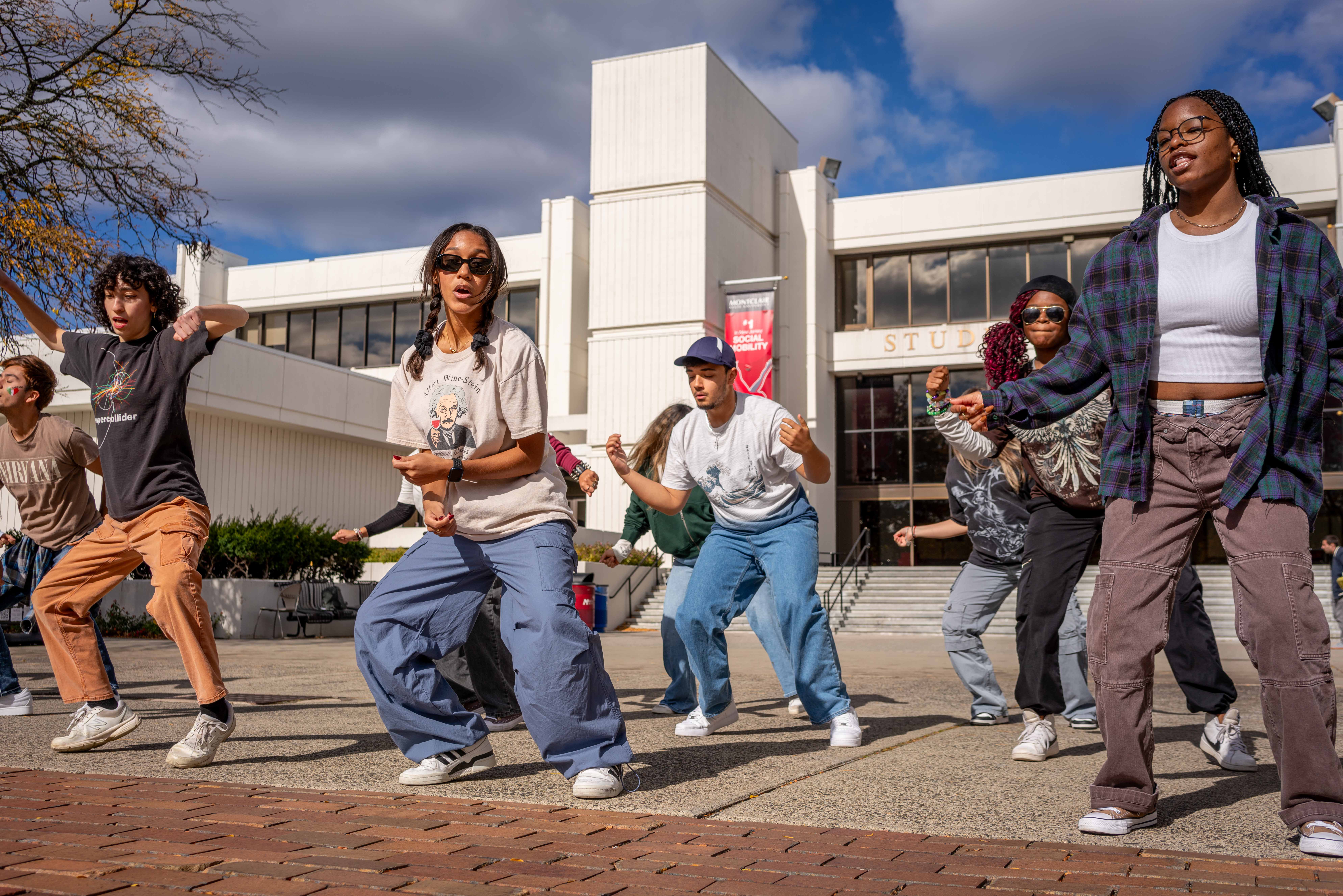 L.A.S.O. members perform a dance at the Hispanic Heritage Month 2024 Block Party on October 16th, 2024. Karsten Englander | The Montclarion