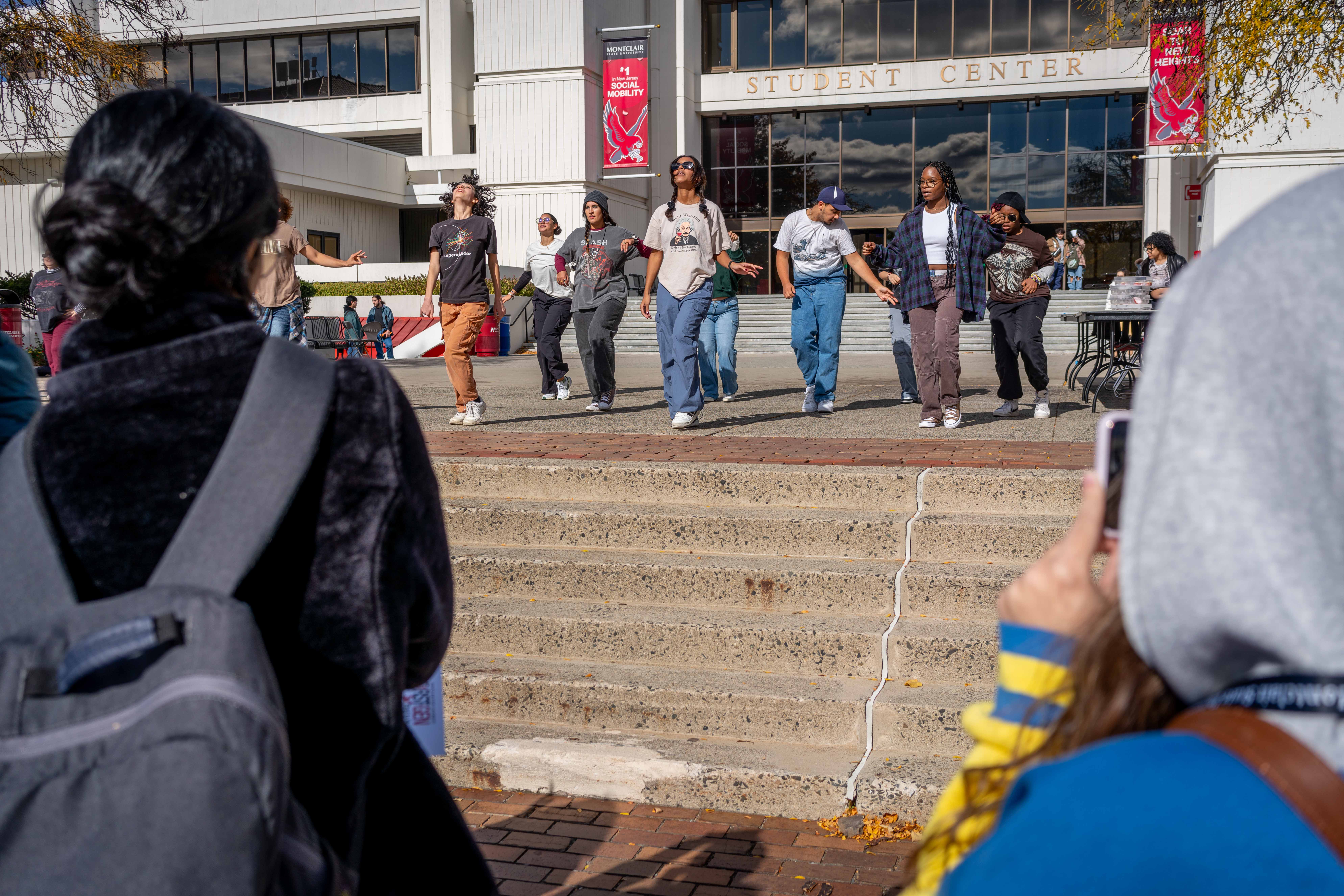 L.A.S.O. members perform a dance as spectators watch at the Hispanic Heritage Month 2024 Block Party on October 16th, 2024. Karsten Englander | The Montclarion