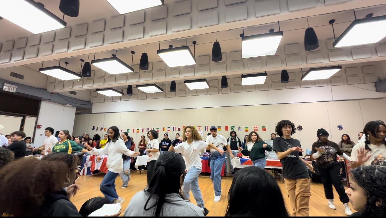 Latin American Student Organization dance troupe delivers an energetic performance at the Mi Cultura event hosted by LTA. Karen Prado | The Montclarion