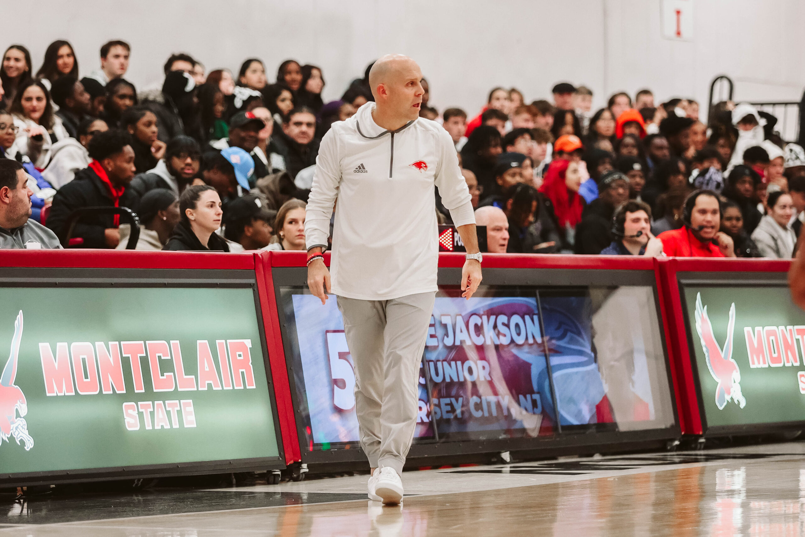 Head coach Justin Potts (pictured) and associate head coach Sean Rossi introduced 'H.A.B.I.T.S' to Montclair State men's basketball when they arrived in 2019. | Photo Courtesy of Montclair State Athletics.