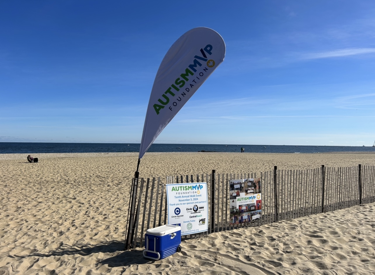 Autism MVP signage posted at the Manasquan Beach. Danielle Vuono | The Montclarion