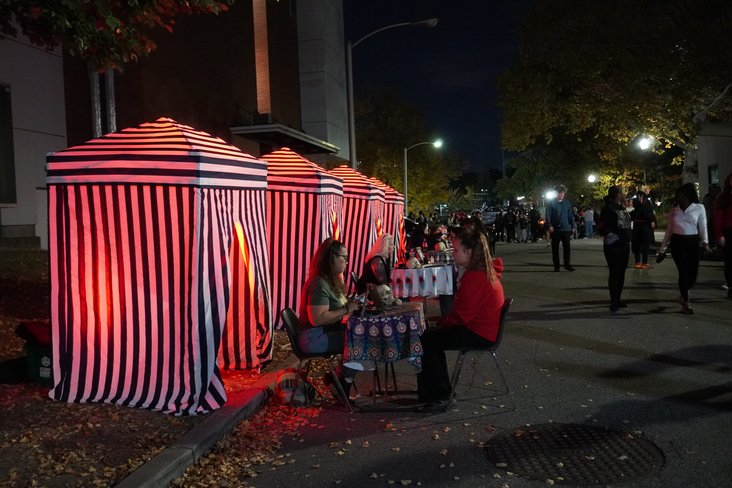 Tents of fortune readers line the street at Nightmare on Stone Street. Jordan Reed | The Montclarion