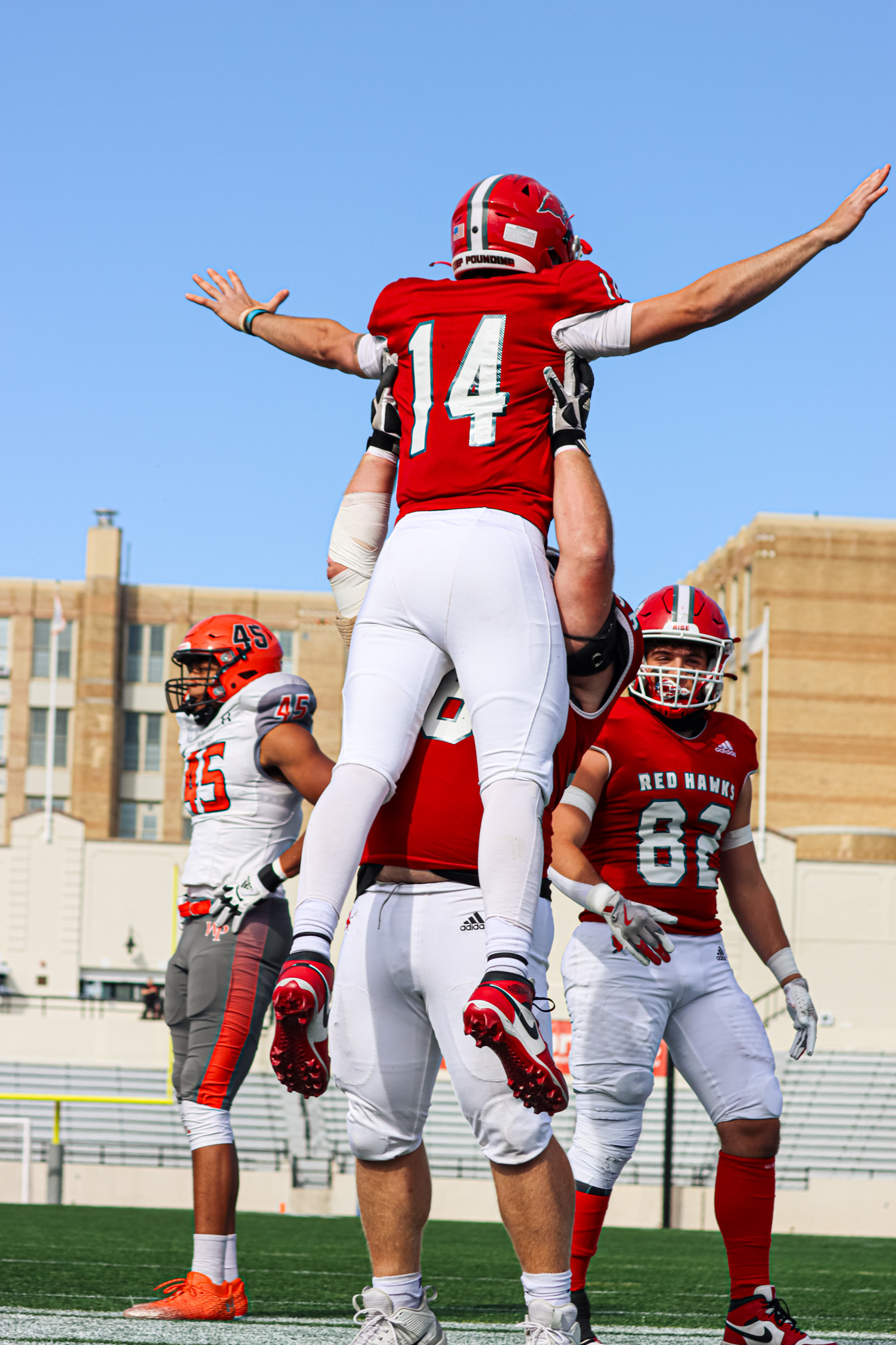 The Red Hawks posted their highest point total since last year's homecoming game.