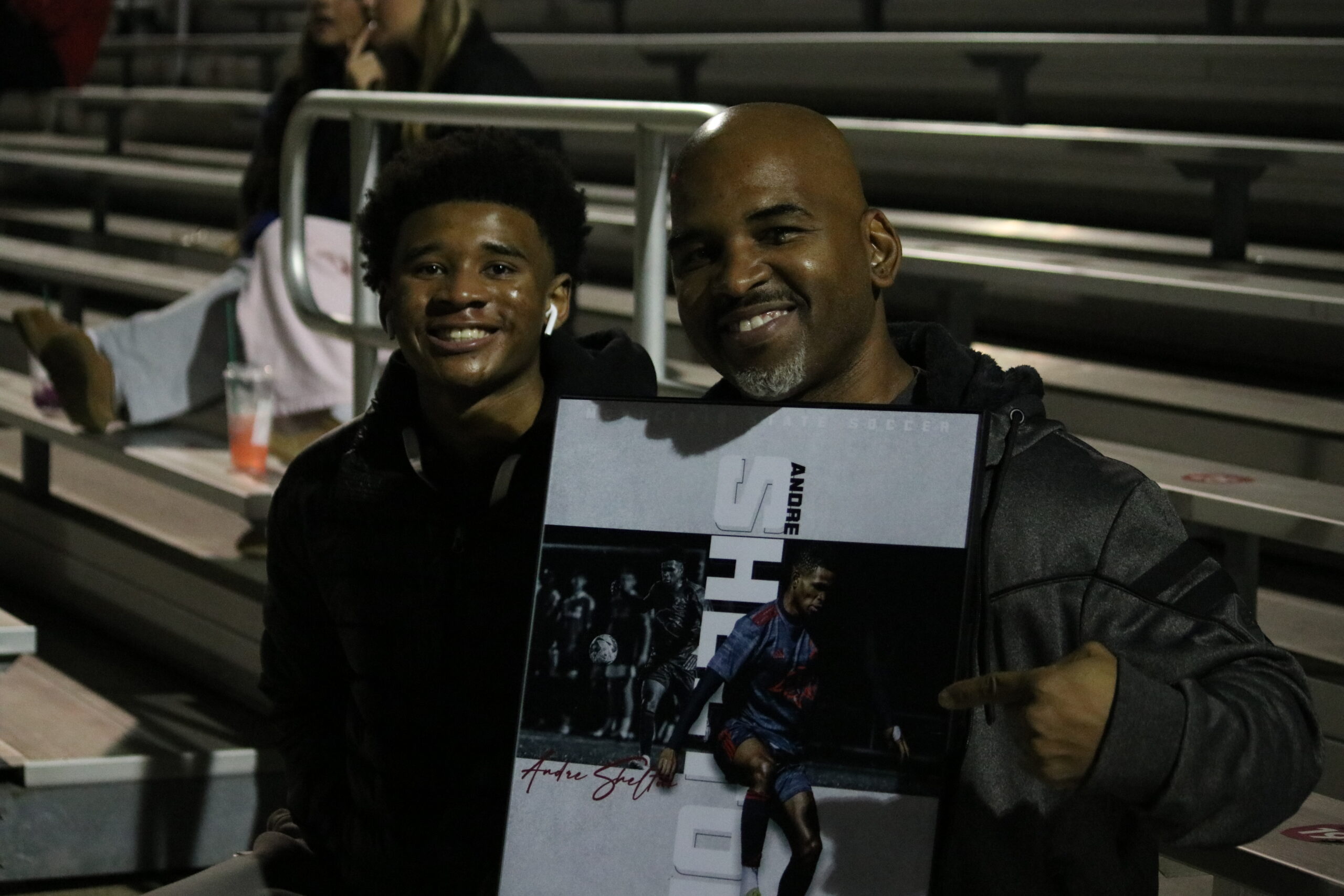 The family of senior midfielder Andre Shelton was there to support him on senior night.