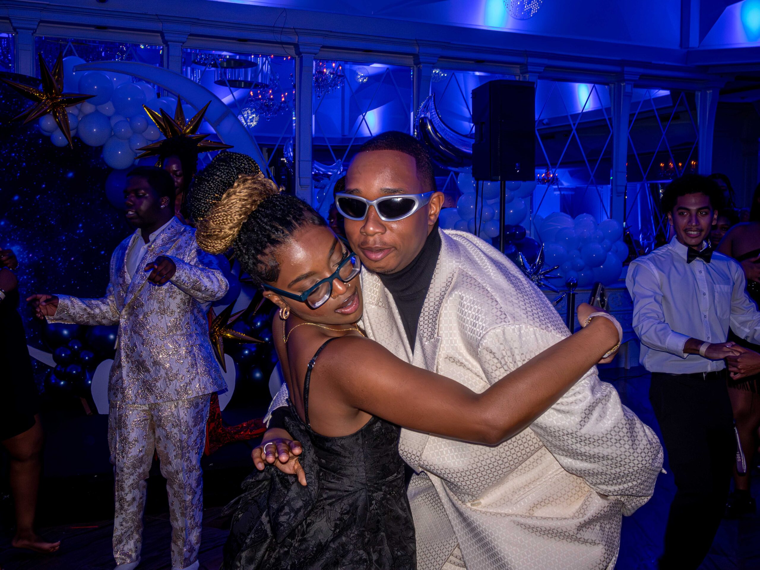 Two students dance with one another while on the dance floor at the 2024 SLAM Winter Gala on Thursday, November 21, 2024. Karsten Englander | The Montclarion