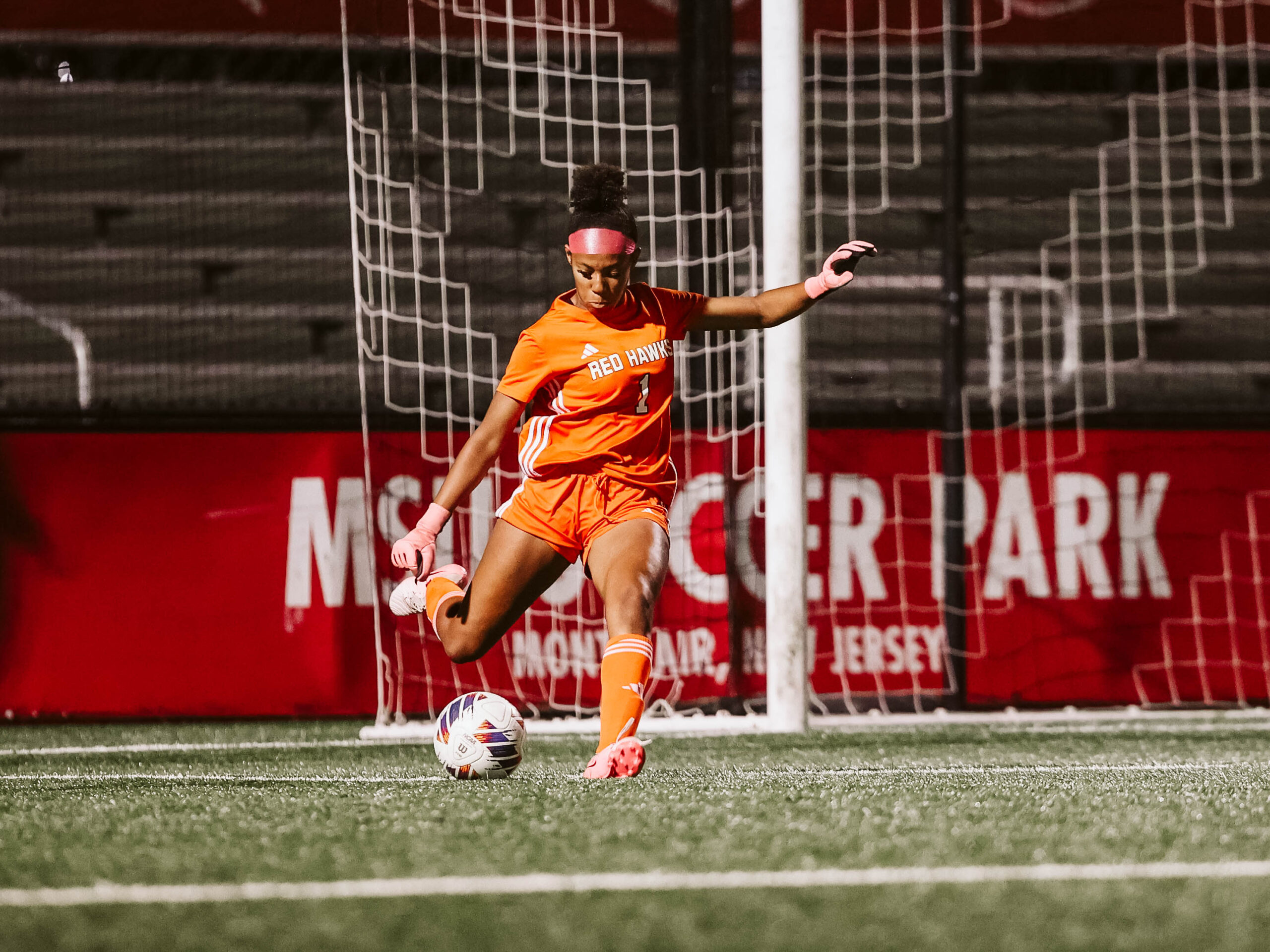 Freshman Phenom: Freshman goalkeeper Salange Bell was named New Jersey Athletic Conference Goalkeeper of the Year after a breakout rookie campaign. She posted a 0.68 goals against average, an .844 save percentage and 65 saves on the year. She recorded eight wins in goal, all of them were shutouts. Photo Courtesy of Montclair State Athletics