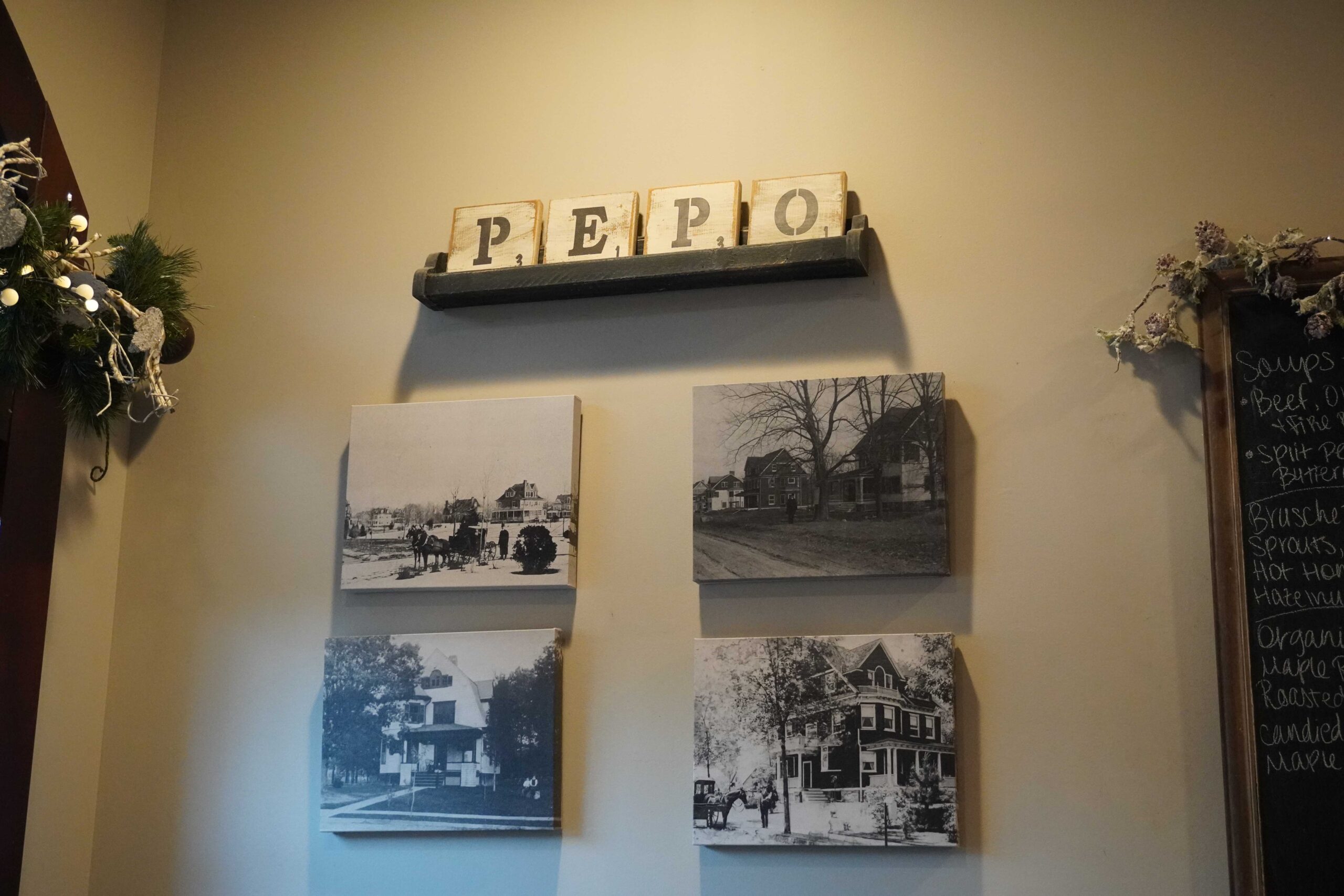 Decorations and photographs on the walls of da Pepo. Jordan Reed | The Montclarion